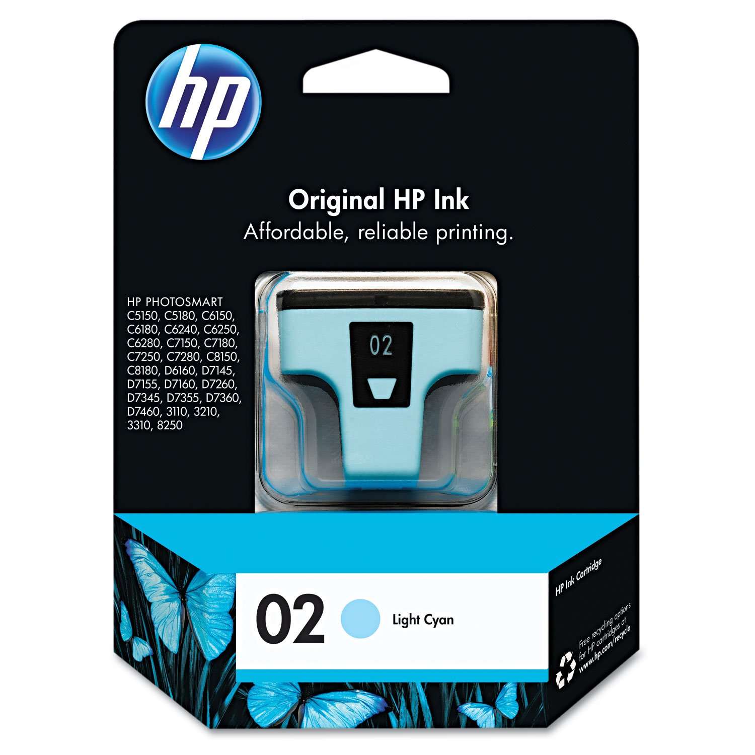 HP 2 | Ink Cartridge | Light Cyan | Works with HP Photosmart 3210, 3310, C5180, D7200 series | C8774WN 1