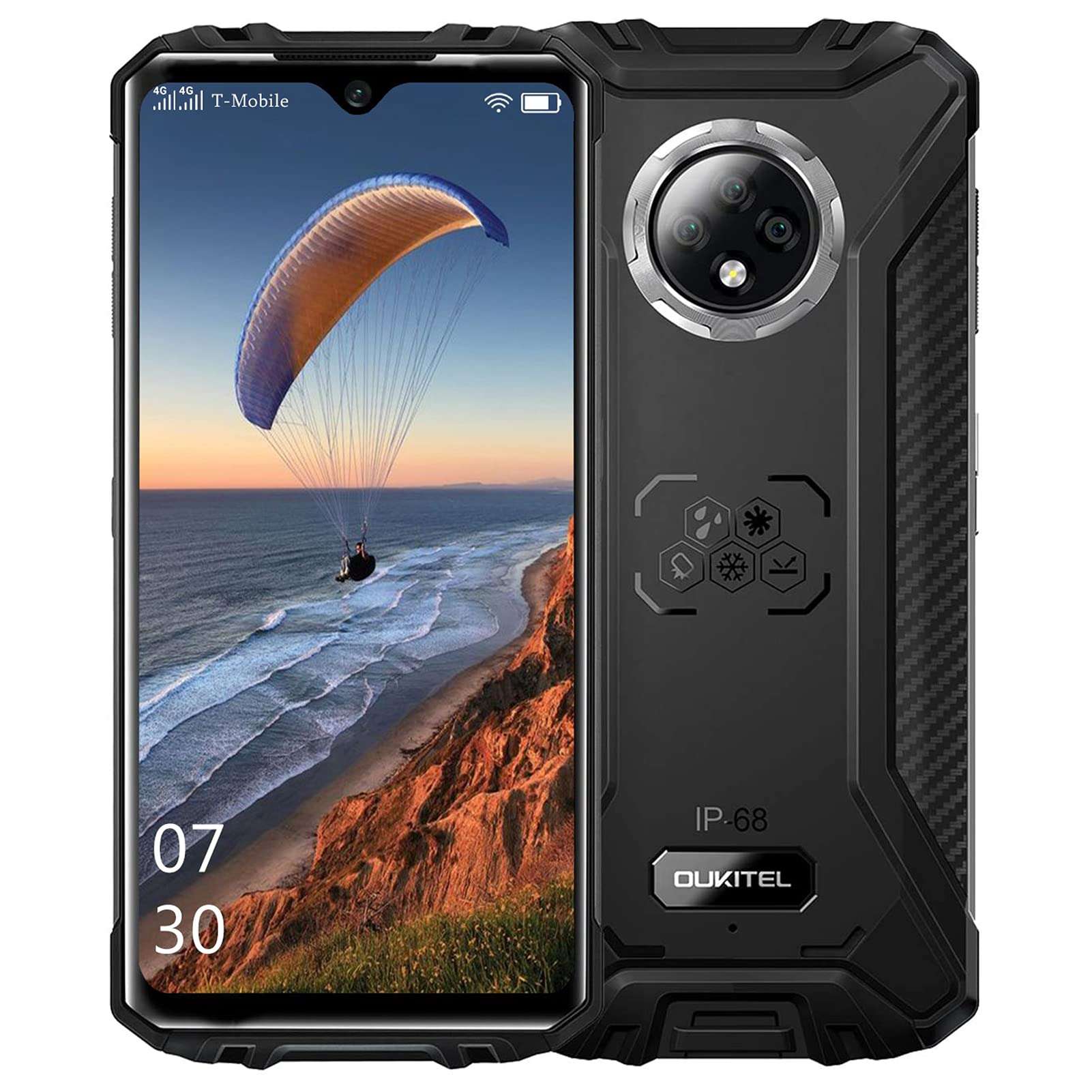 Unlocked Rugged Smartphone, OUKITEL WP8 Pro 6.49 inch Android 10 Cellphone 5000mAh Battery 4GB RAM + 64GB ROM 4G Dual SIM 16MP Rear Triple Camera NFC Global Version 1