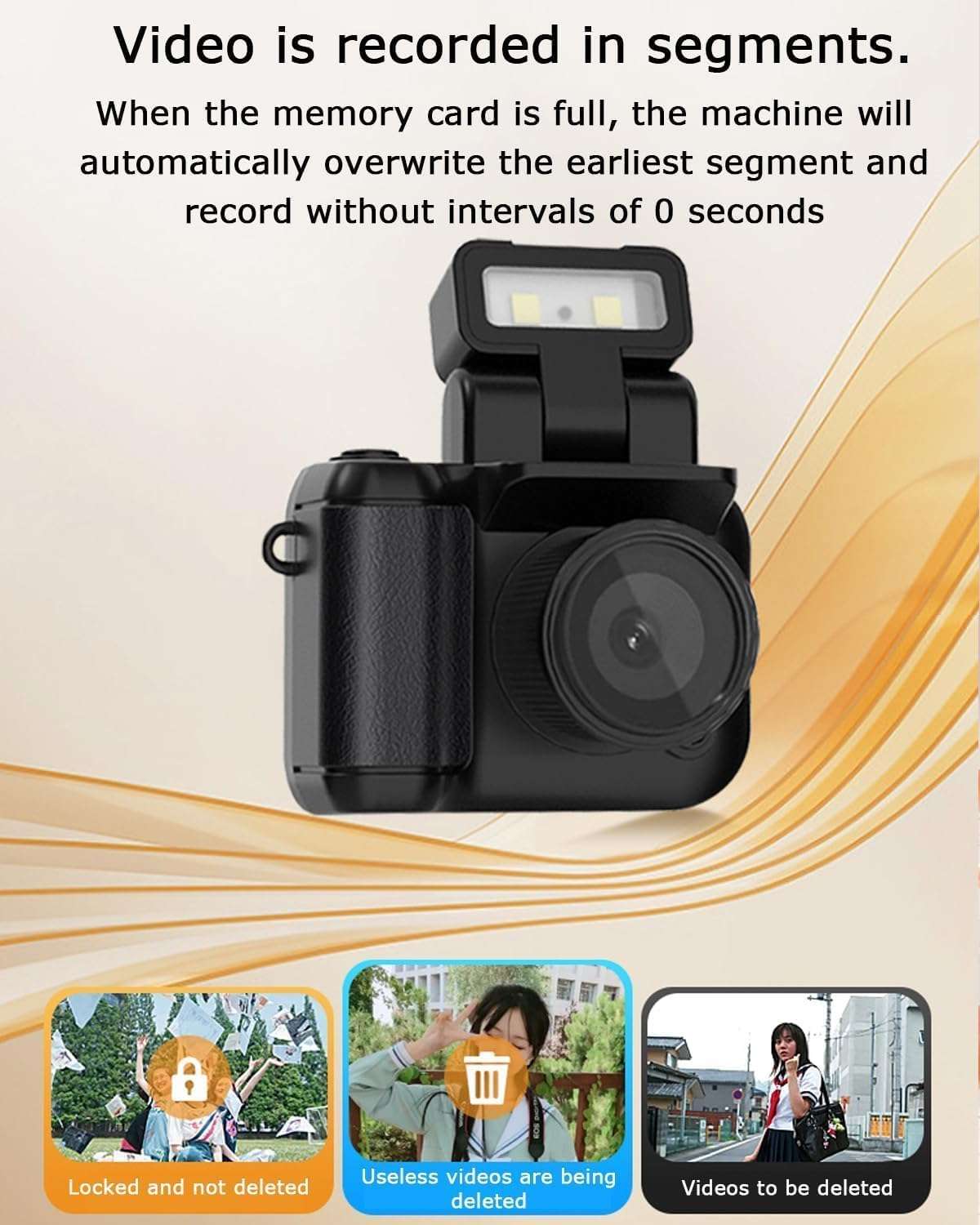 Retroscope Mini Camera, Mini Retro Camera, 1.44In Screen 1080P HD Mini Digital Camera, 1080p Video, 90° Flip Flash, 6 Filters, 0 Second Interval Recording (No Memory Card,Black) 4