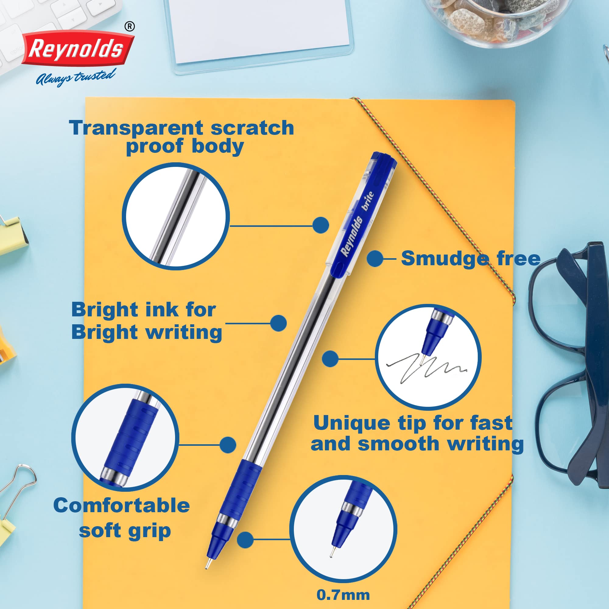 Reynolds Ball Pen & Reynolds 045 - BLACK (PACK OF 10) 4