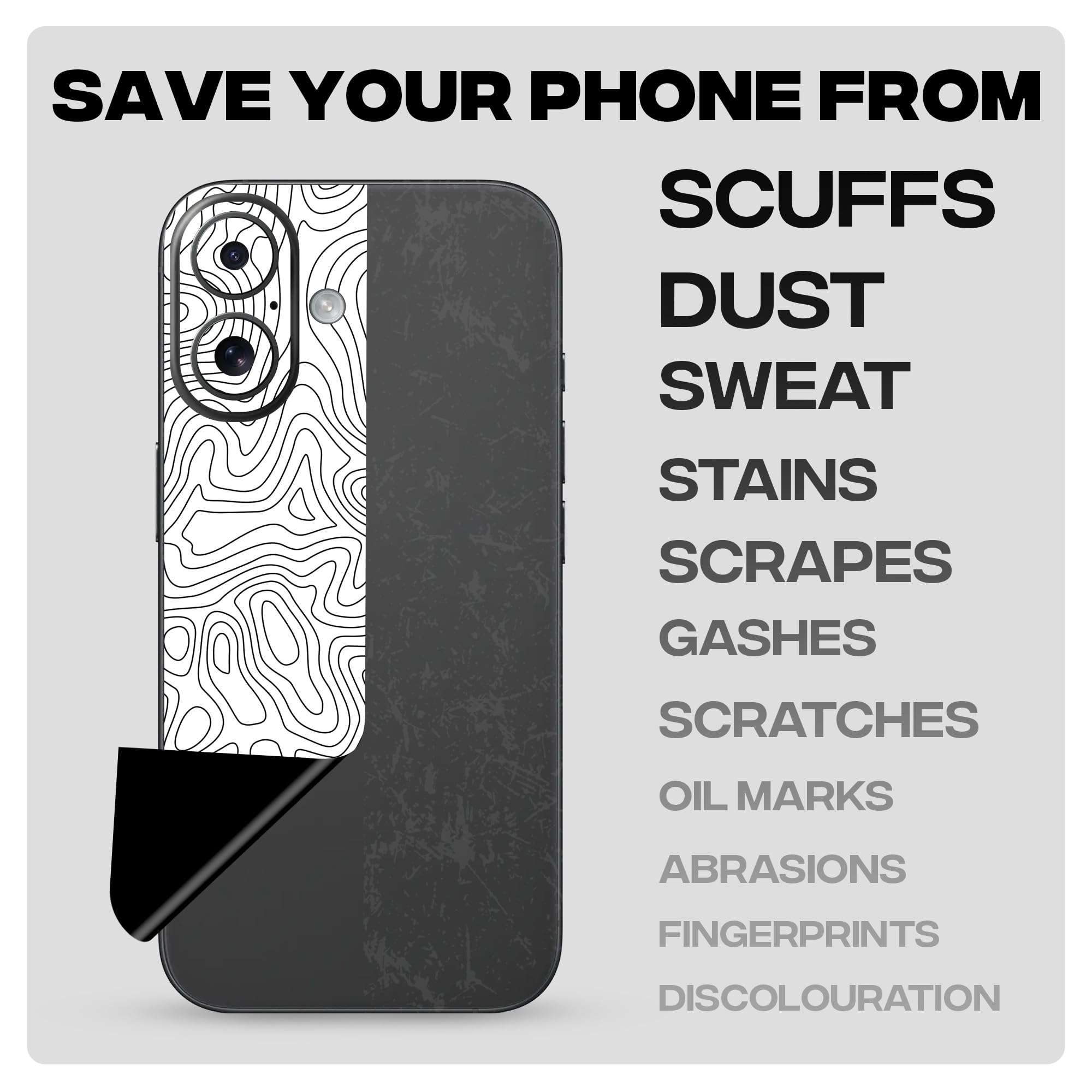 Capes India Mobile Phone Skins Compatible with Apple iPhone 16 | Not a Cover/Case | Protective Film Vinyl Sticker (Tornado, Full Body Skin) 3