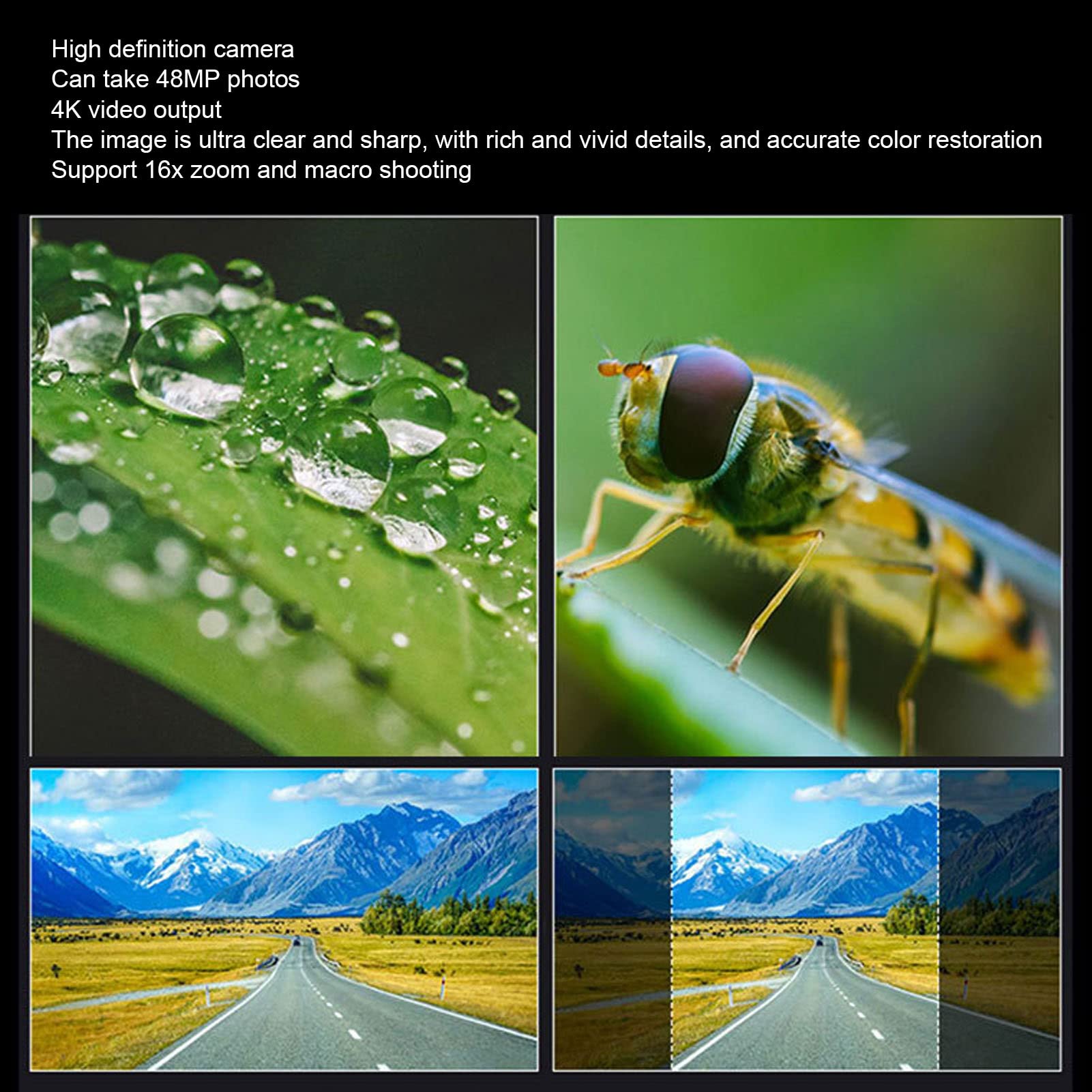 4K Digital Camera, Flip Screen 48MP Vlogging Camera Portrait Selfie for Traveling for Video 4