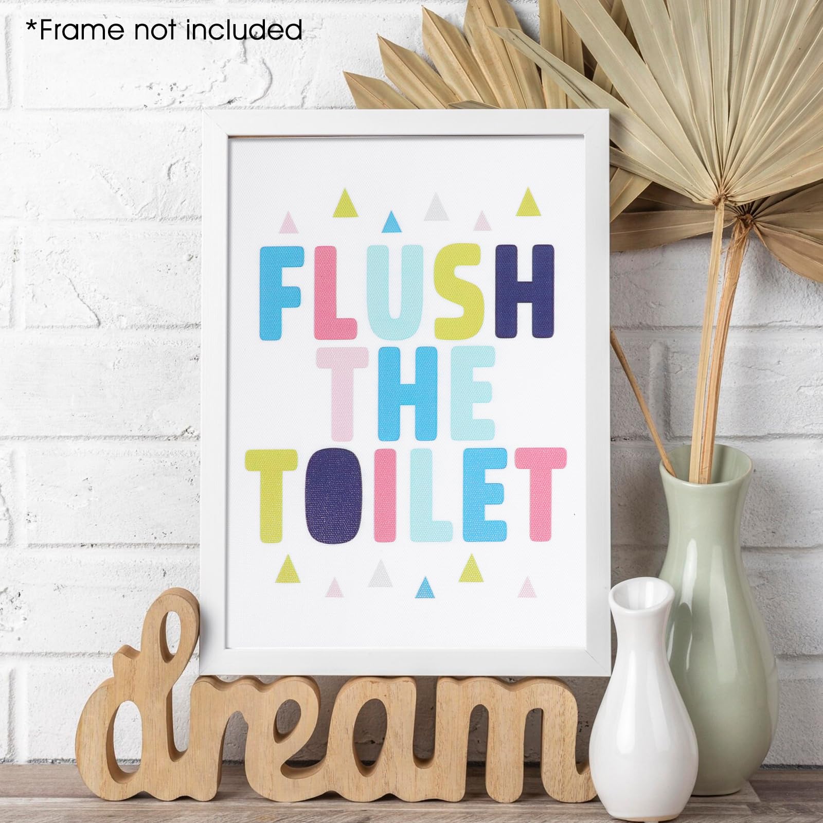 HJZHII 4 Pcs Funny Kids Colorful Bathroom Quote, Kids Bathroom Decor Poster Picture Colorful Bathrooms Wall Art Poster Prints Unframed Funny Walls Decor Pictures for Lavatory Toilet Restroom Nursery Washroom 8x10 inches 6