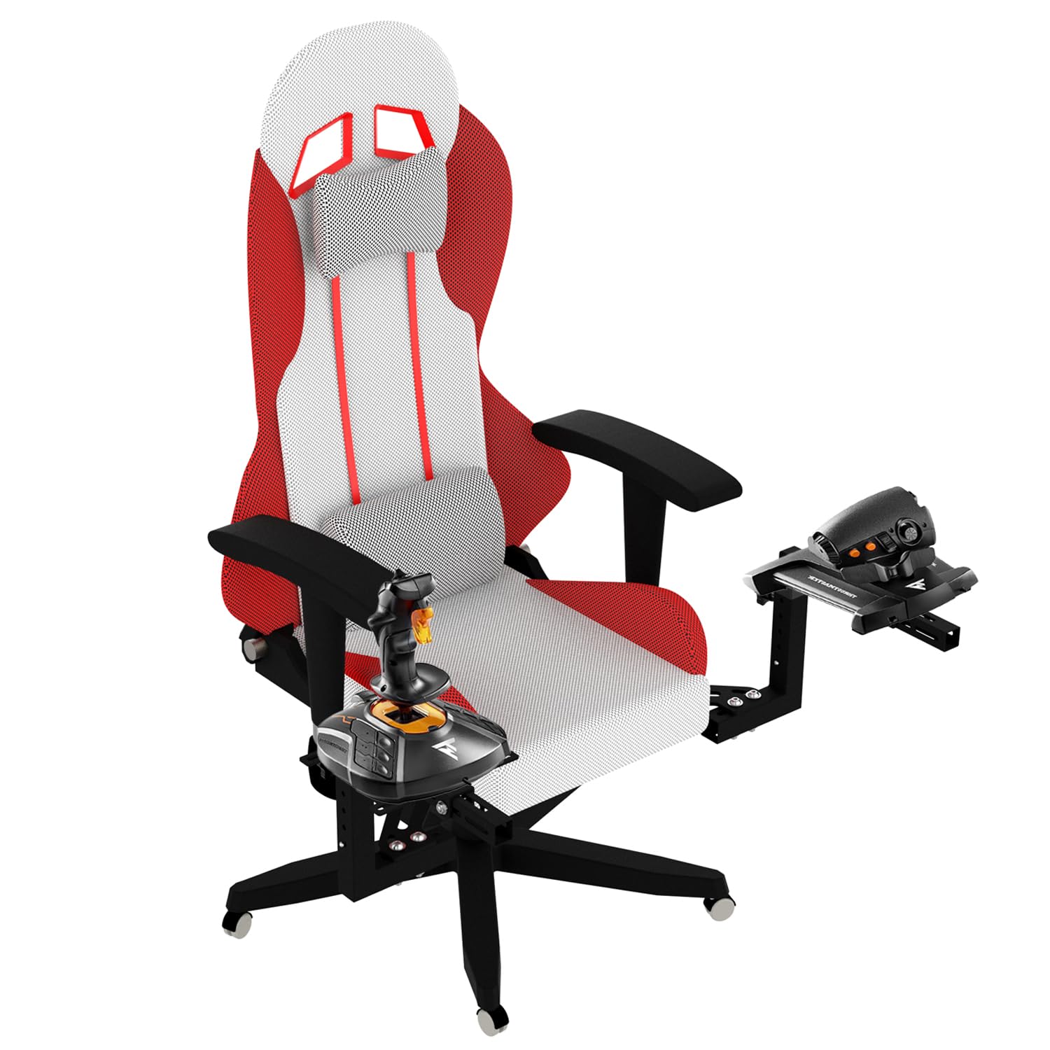 EG STARTS 2 Set Flight Sim Game Joystick Throttle & Hotas Chair Mounts Systems Compatible for Thrustmaster T.16000M FCS, SimTask Farmstick, Hotas Warthog, Logitech X52, X56 Chair Mount 1