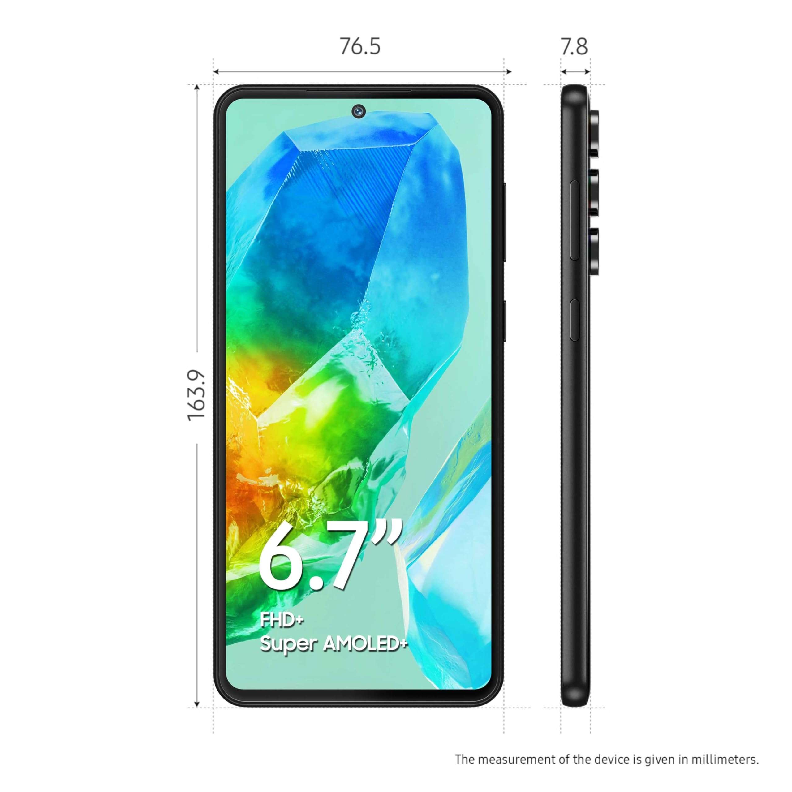 Samsung Galaxy M55s 5G (Thunder Black,8GB RAM,128GB Storage) | 50MP Triple Cam| 5000mAh Battery| Snapdragon 7 Gen 1 | 4 Gen. OS Upgrade & 5 Year Security Update| Super AMOLED+ Display| Without Charger 6