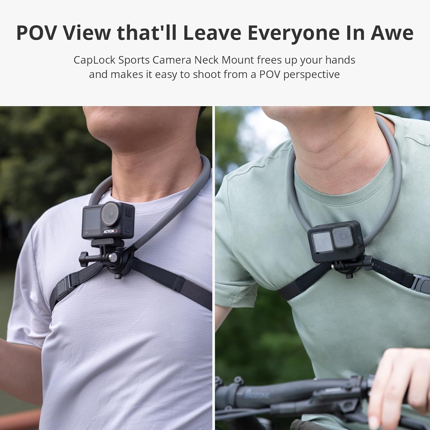 PGYTECH CapLock POV Neck Mount for DJI OSMO Action 5 Pro/4/3, for Gopro Hero 13/12/11/10, for OSMO Pocket, Hand Free Video Vlog Necklace Lanyard Body Chest Strap Attachment for Insta360 Action Camera 4