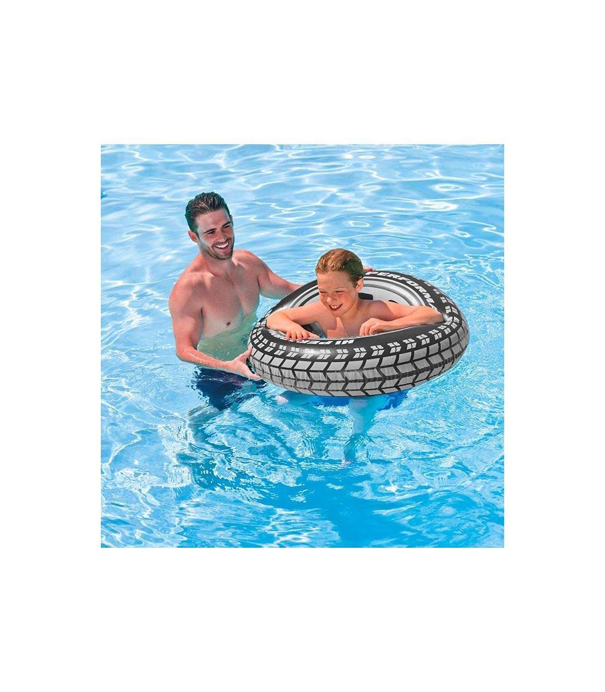 Intex Giant Tire Inflatable Floating Swimming Tube Raft (Black) 5