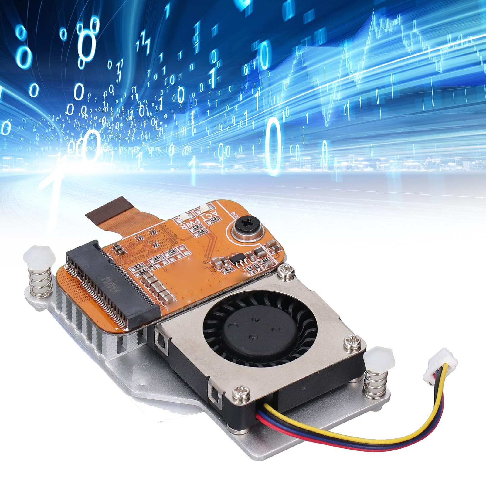 RPi 5 PCIe to M.2 NVMe SSD Adapter Board with Cooling Fan for 2230 Solid State Disk 5