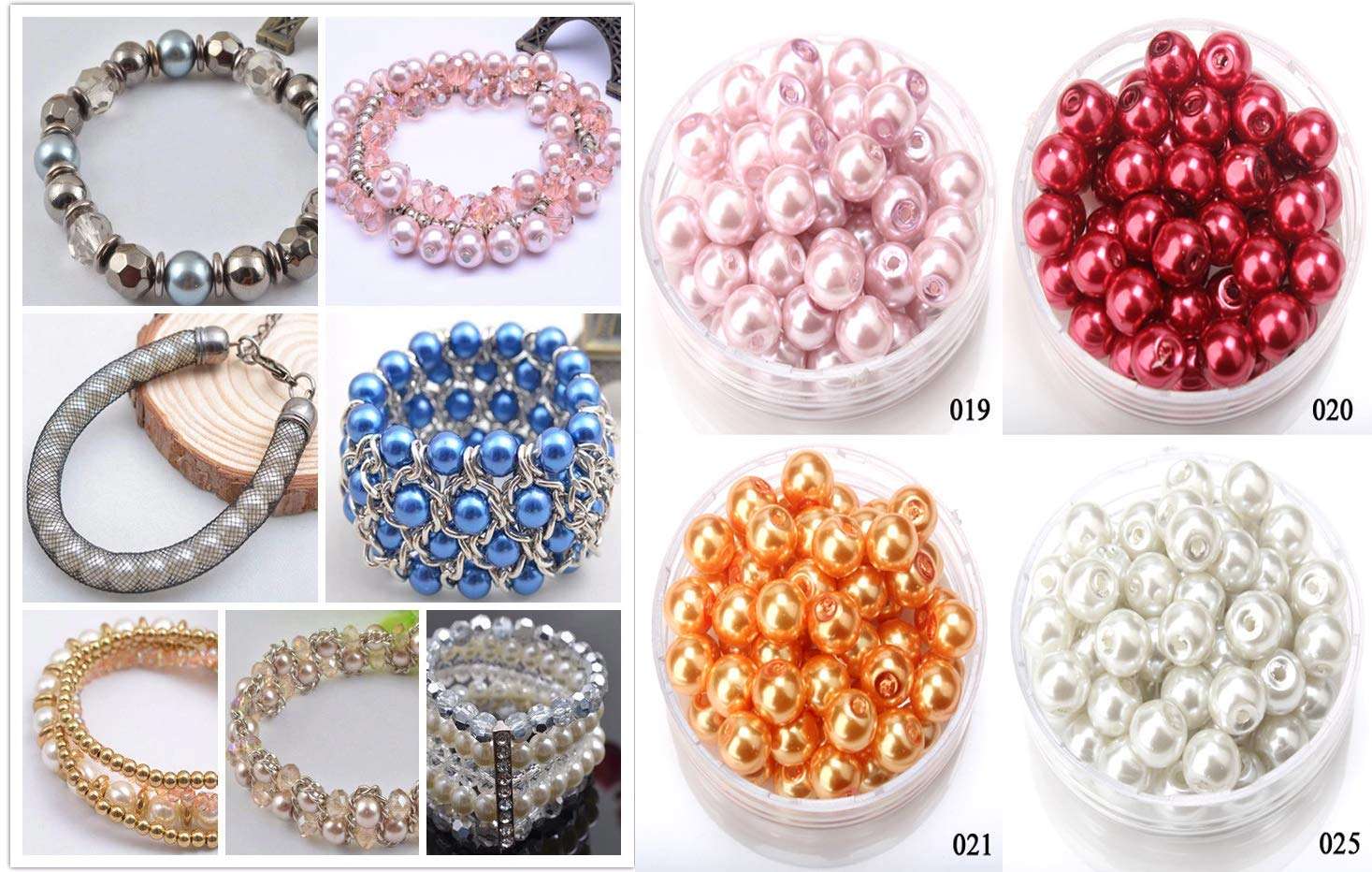 Diy Crafts 15030 Imitation Pearls Beads Diy Bracelet Earrings Bead Choker Necklace Jewelry Making, Pack of 400 100x4, Mix Sizes (Multicolor) 6