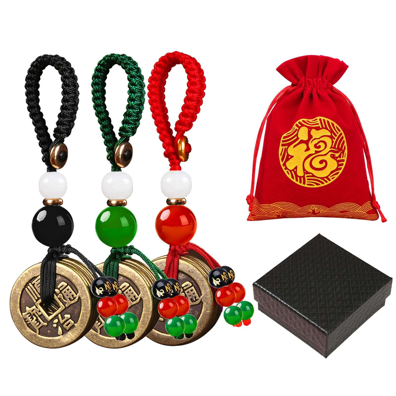 VERYOND Feng Shui Coins for Good Luck with Chinese Five Emperors Money for Wealth and Success, i Ching Coins for Home, Car, Keychain Decoration 3