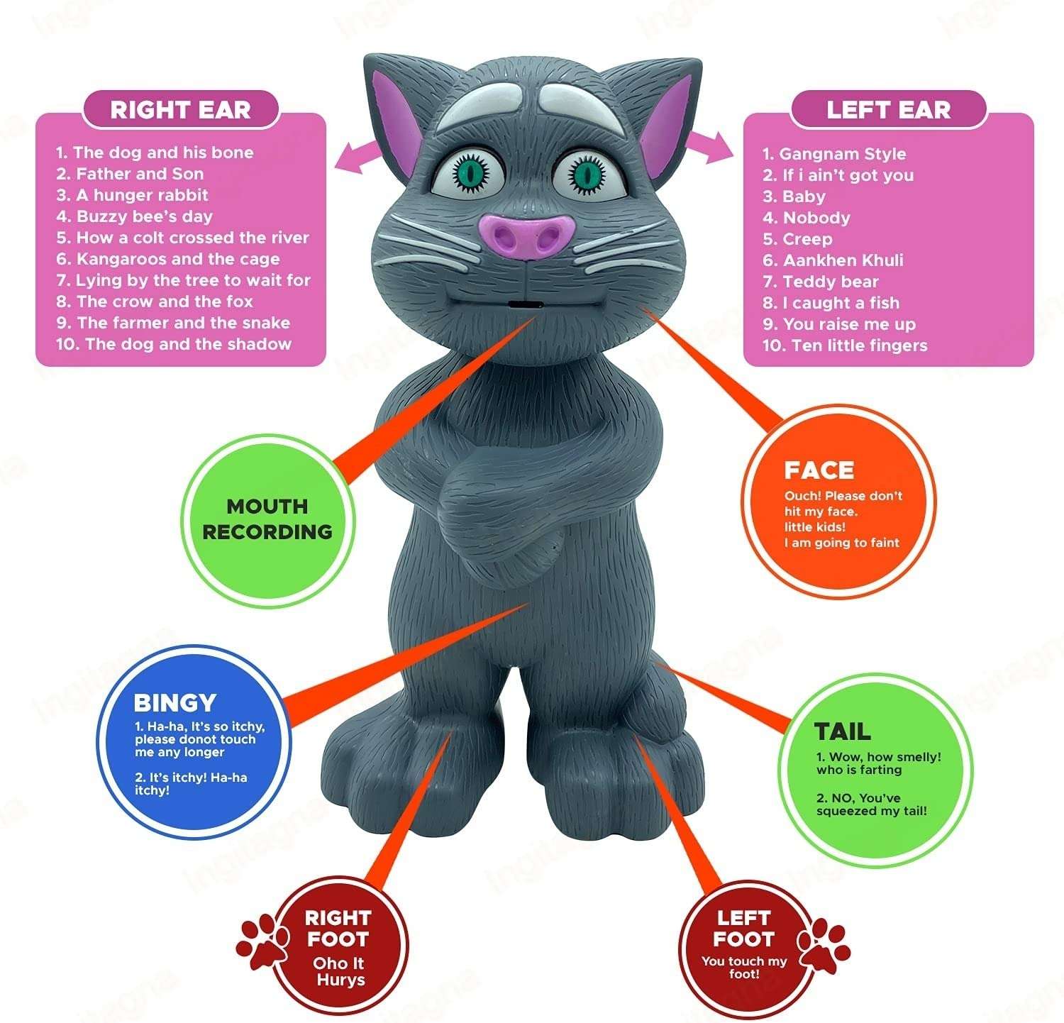 Tom World Intelligent Touching and Mimicry Talking Tom Cat with Wonderful Voice 5