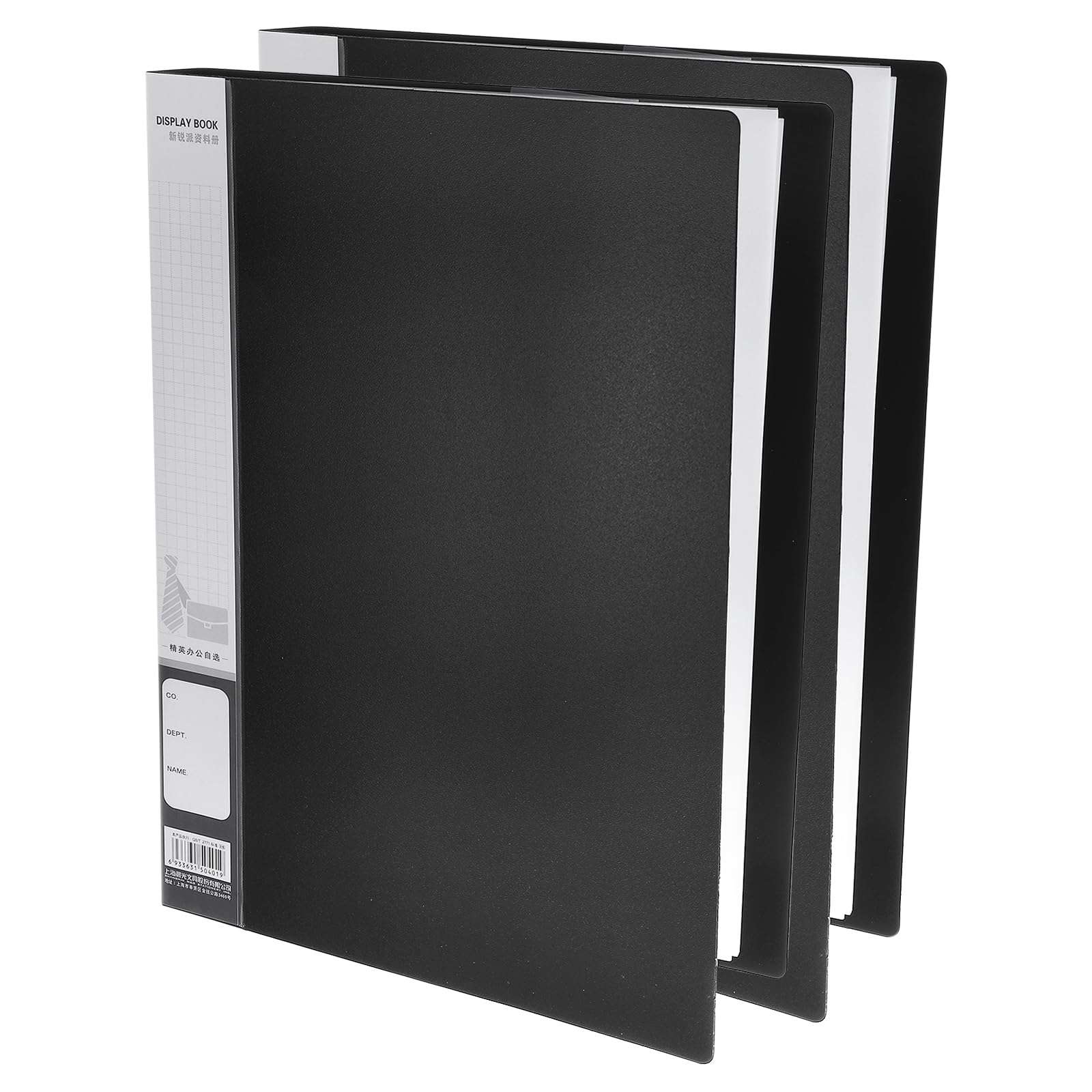 M&G 60-Pocket Binder with PP Plastic Sleeves A4(Black), 2 Pack Art Portfolio Wide Folder with Clear Sheet Protectors, Display 120 Pages for Organizing Documents, 310x255x36mm 1
