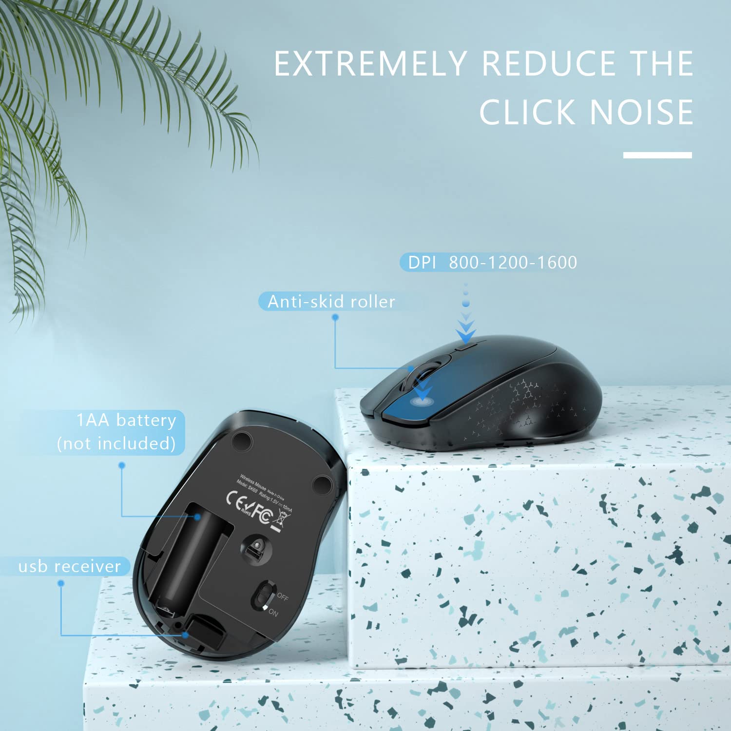 VIVEFOX Wireless Keyboard and Mouse - Keyboard with Phone Holder, 2.4GHz Silent USB Wireless Keyboard Mouse Combo, Full-Size Keyboard and Mouse for Computer, Desktop and Laptop (Black) 6