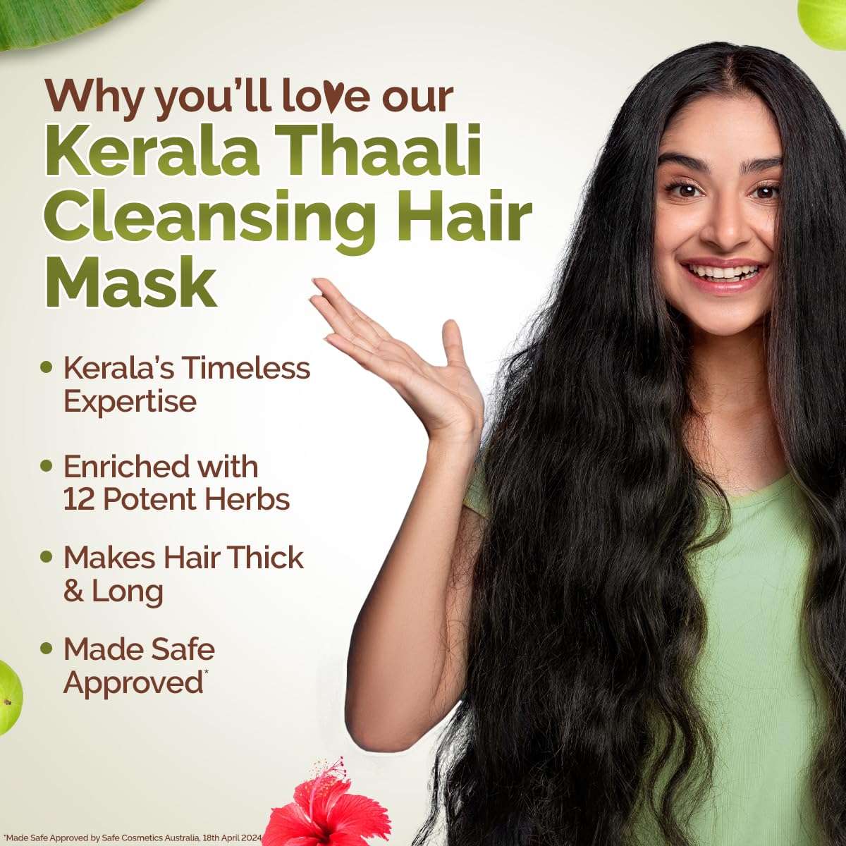 Mamaearth Kerala Thaali Cleansing Hair Mask for Thick & Long Hair with Hibiscus, Shikakai, Amla, Flaxseed- 200g | Ready To Use Thali | Gently Cleanses | Adds Shine | 100% Natural Herbs |12 Potent Herbs 5