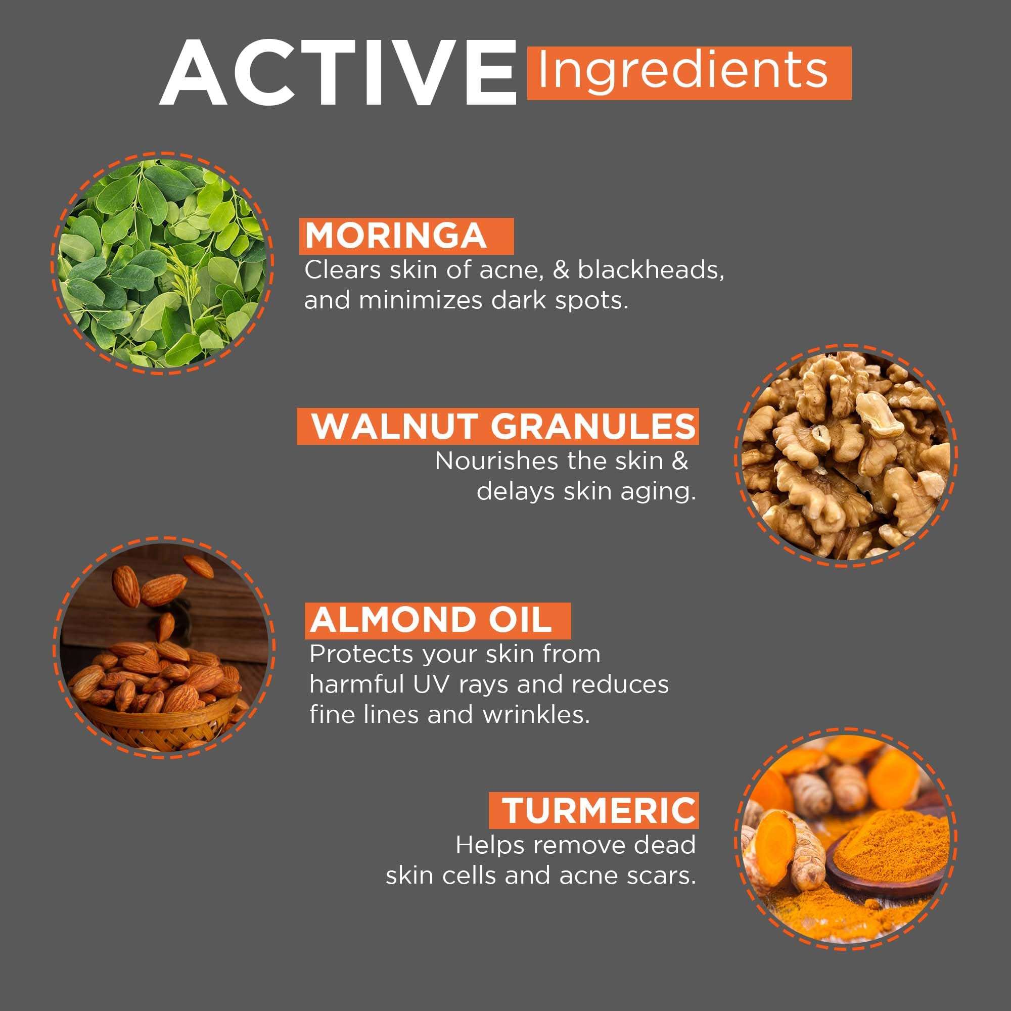 Beardhood De Tan Removal Face Scrub 100g, Enriched with Moringa, Walnut Granules & Almond Oil | Skin De-Tan | Exfoliation and Deep Cleaning | All Skin Types | SLS & Paraben Free 4