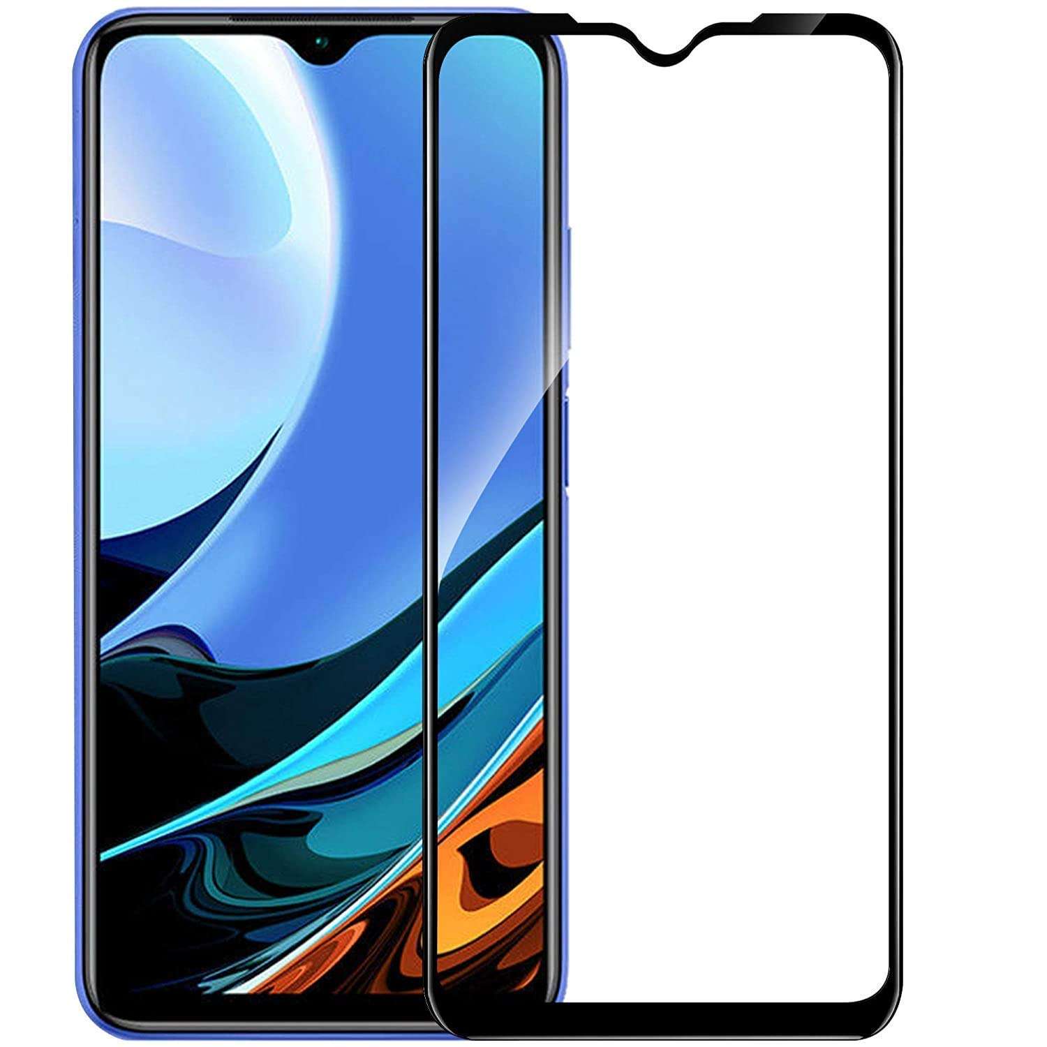 DD SON (Black 11D Tempered Glass for Redmi 9 Prime/Xiaomi Poco M2/Poco M3/Redmi 9 Power (2020) (11D) -Edge to Edge Full Screen Coverage 2