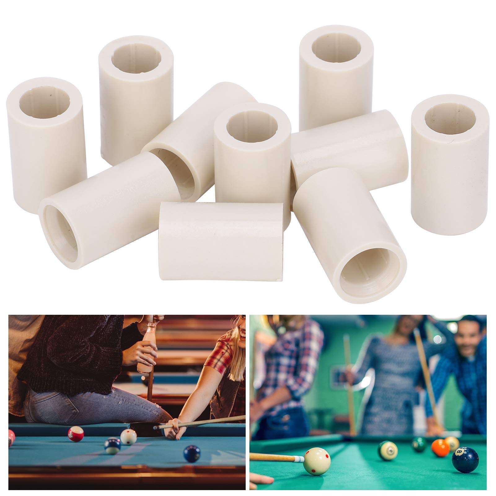 Yunir 40 Pcs Billiard Cue Ferrules, 40 Pcs Cue White Ferrules White Fiber Stick Rod Repairing Tool 12mm/0.5in Outer Diameter(0.8 inch, 12mm) 3