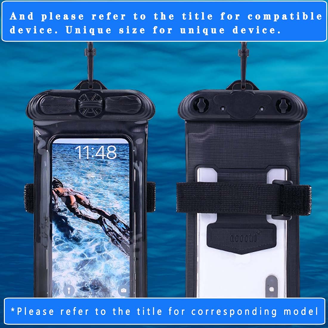 Puccy Case Cover, Compatible with Sharp Rouvo V Black Waterproof Pouch Dry Bag (Not Screen Protector Film) 5