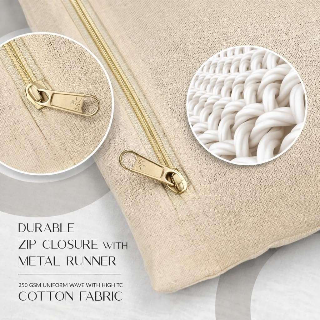 DIYAGREEN Cotton Saree Bags/Covers For Storage Set Of - 12 Big Size Single (16 X 14 Inches) With Zip Closure For Clothes Bags And Wardrobe Organizer With Transparent Mesh Window, Beige 4