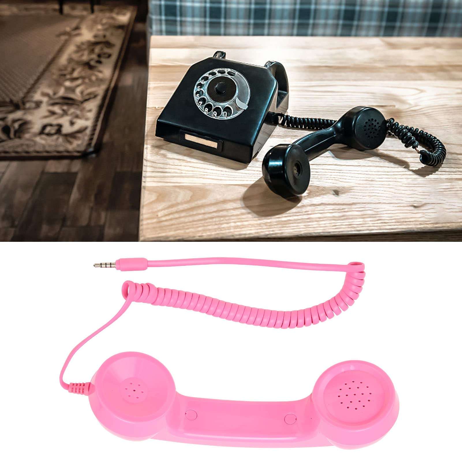 EIMSOAH 3.5mm Vintage Telephone Handset, Retro Phone Handset, Multifunction Old Style Handheld Cell Phone Receiver for Mobile Phones, Computers, Laptop (#1) 5