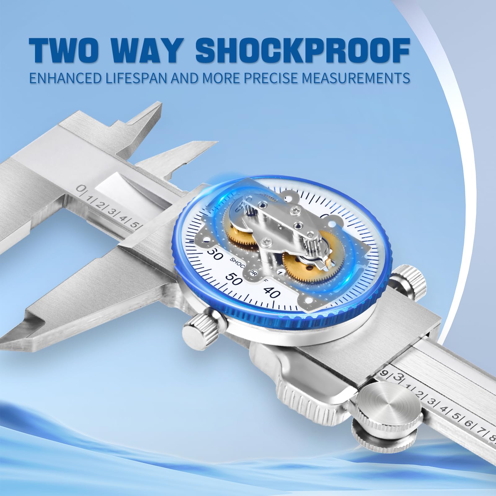 Dasqua 0-12" Dial Caliper Measuring Tool, Double Shock-Proof, Made of Solid Stainless Steel, Accuracy ±0.001", Graduation 0.001", Professional High Precision Caliper for Machinists & Woodworking 5