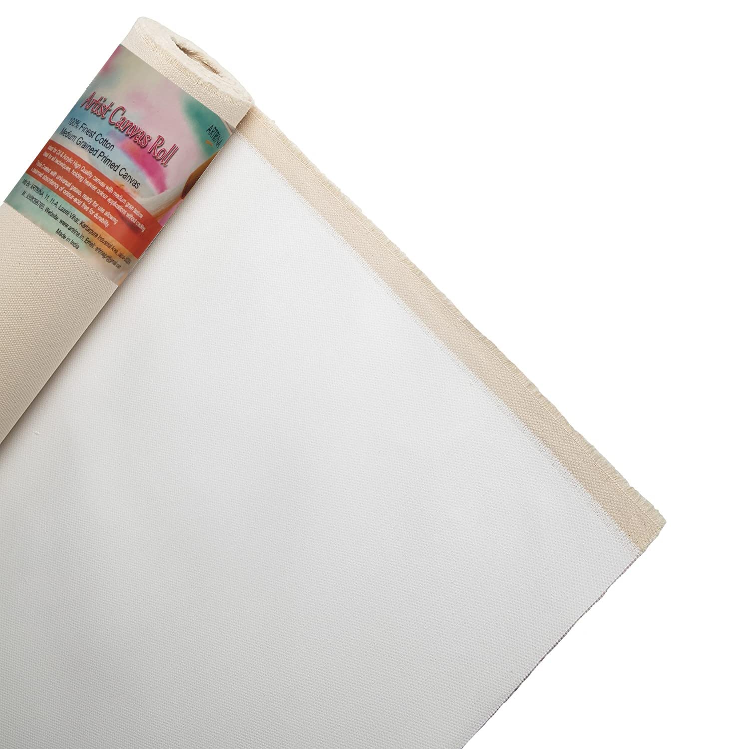 ARTRINA Painting Drawing and Sketch Accessories Primed Painting Canvas Roll (7 Oz) (20" x 5 MTR) 4