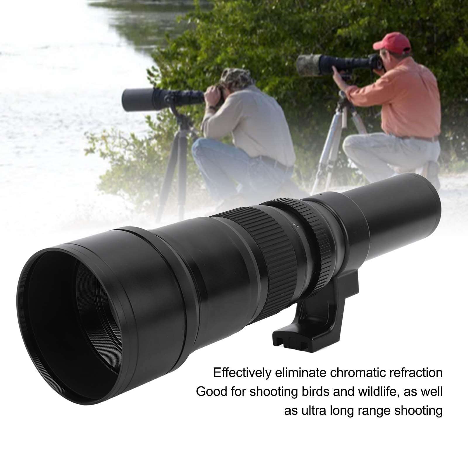 500mm F6.3 Fixed Focus Telephoto Lens, Manual Prime Focus Telephoto Lens with T2 AI Adapter Ring, for Nikon DSLR Cameras Astronomical Scope Telescope Photography (Black) 2