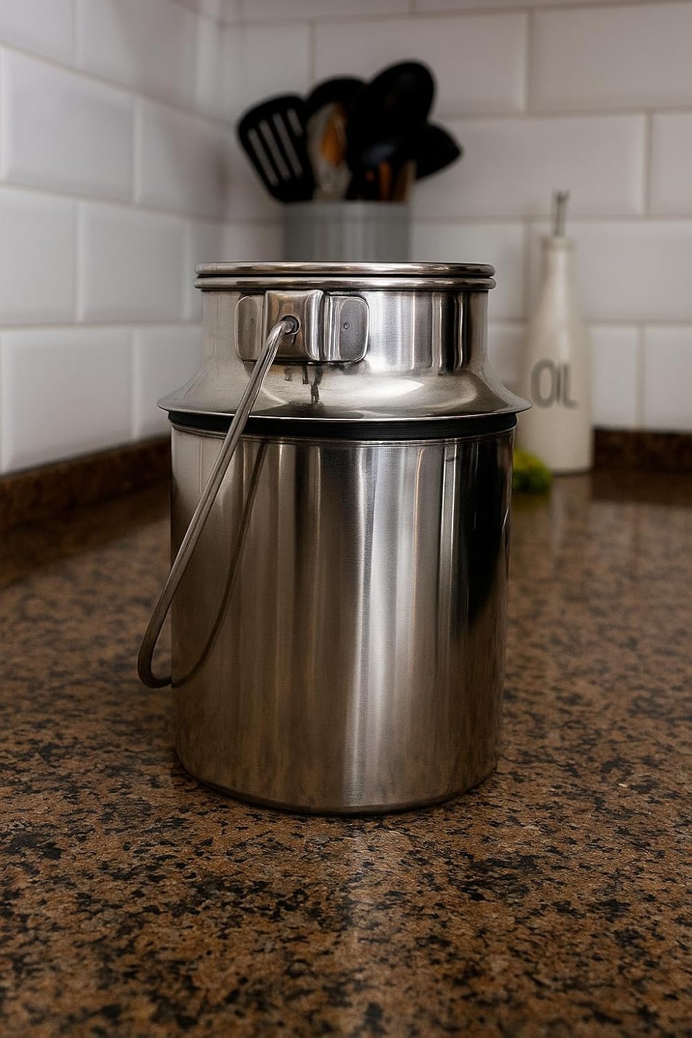ROYAL Stainless Steel Barni II Steel Milk Can II Oil Can II Milk Container II Liquid Container – Capacity 2litre. 4