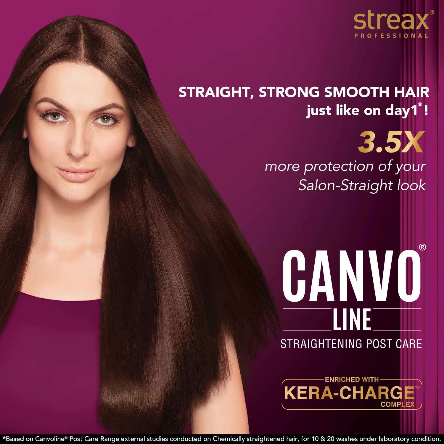 Streax Professional Canvoline Straightening Post Care Shampoo| Enriched with Kera-Charge™ Complex | Anti Frizz & Hair Breakage | Soft & Tangle Free Hair | Sulphate & Paraben free | 250ml 4
