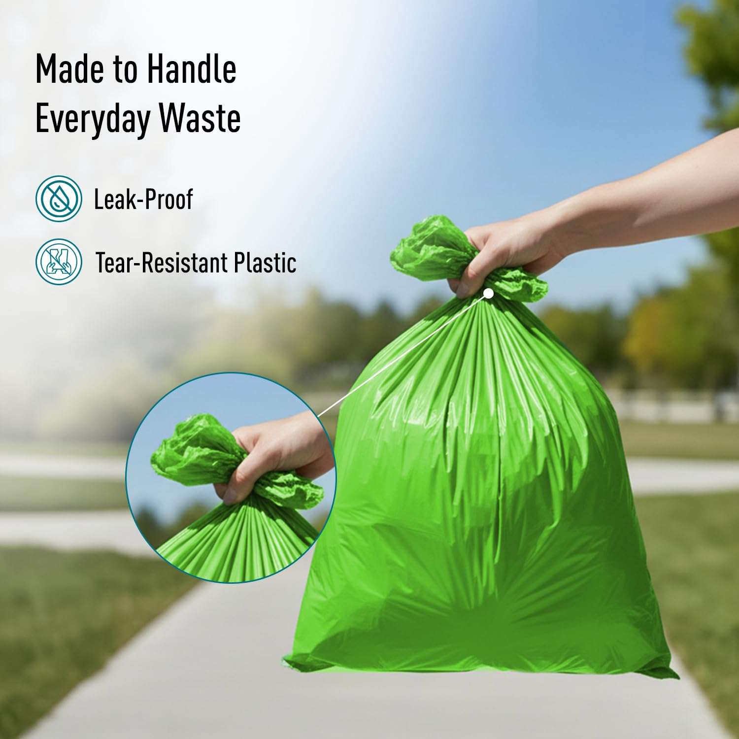 Amazon Brand - Presto! Garbage Bags | XXXL | 30 Count | 10 Bags x 3 Rolls | 42 x 48 In | For Dry & Wet Waste | Green 6