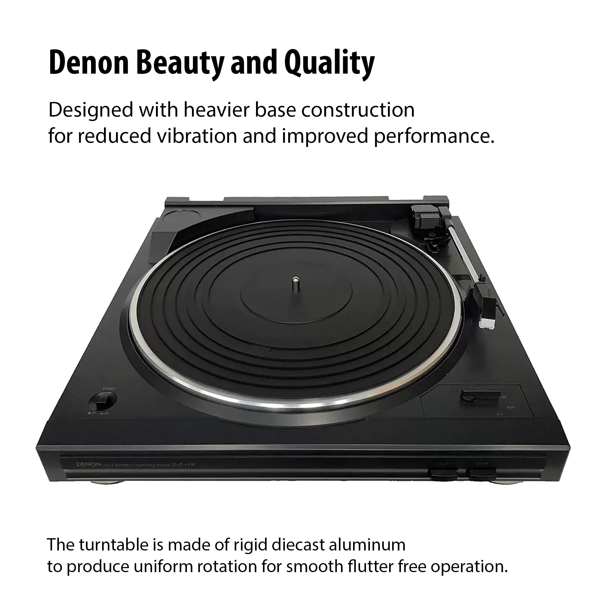 Denon DP-29F Fully Automatic Record Player, Analog Turntable with Built-in RIAA Phono Equalizer, Unique Automated Tonearm Design, Manual Lifter Mechanism, Rigid Diecast Aluminum for Stability 4