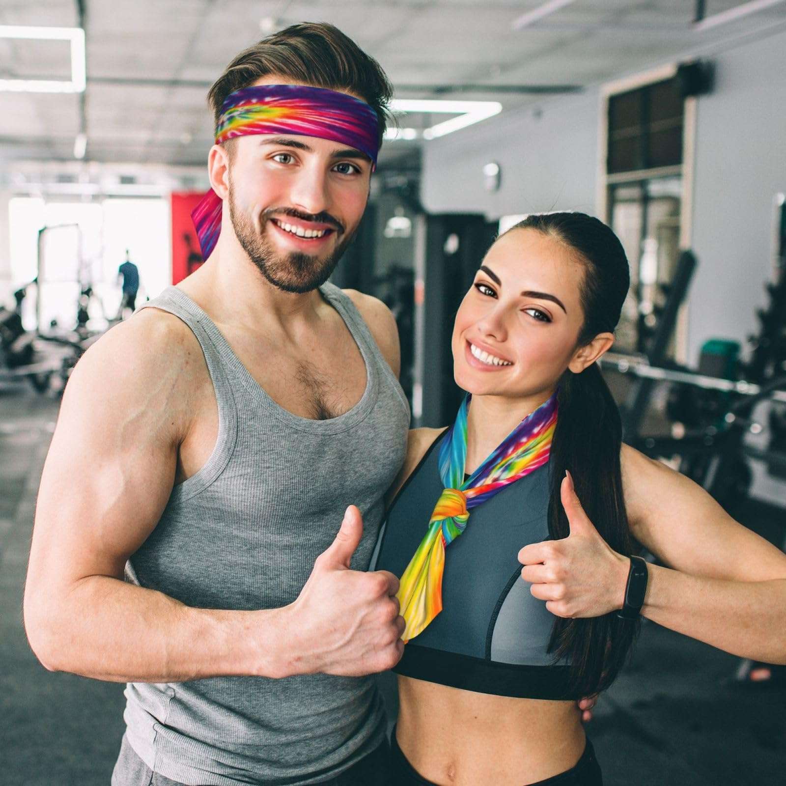 Btdsannb Sports Head Tie Hair Band Sweatband Rainbow Tie Dye Flex Tie Headband Unisex Wicking Head Tie for Running, Basketball, Workout, Soccer, Paintball, Exercise, Volleyball, 2.36 x 41 inch 6