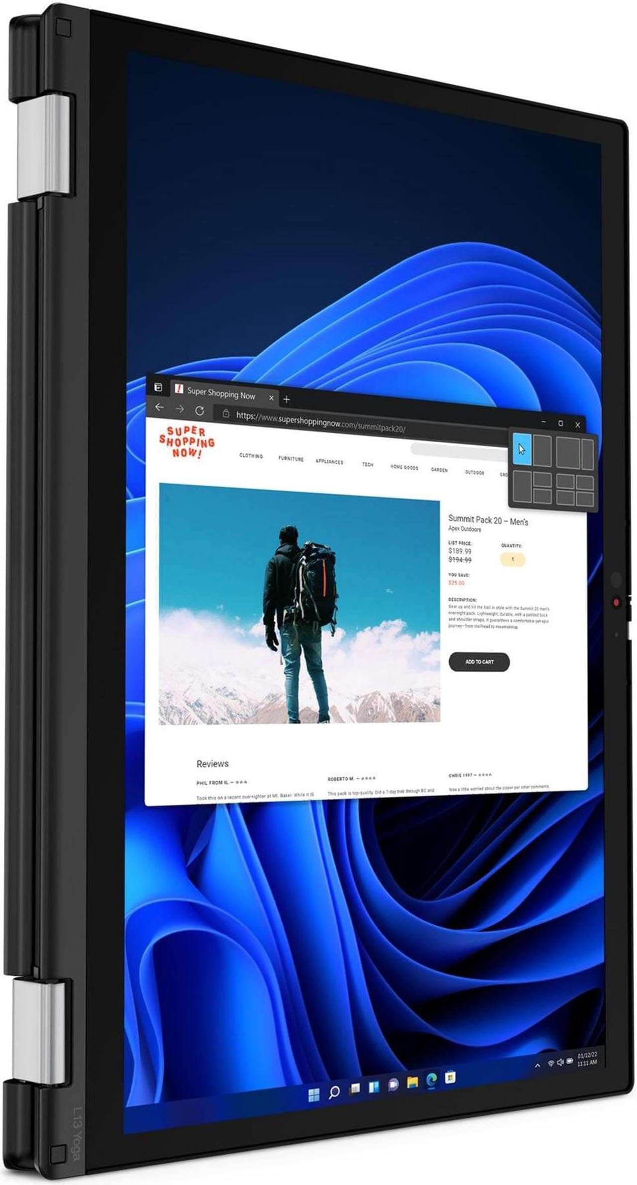 Lenovo ThinkPad L13 2-in-1 Laptop 2024 13.3” WUXGA 1920 x 1200 Touchscreen, AMD Ryzen 7 PRO 5875U, 8-core, AMD Radeon Graphics, 16GB LPDDR4, 2TB SSD, Backlit Keyboard, Wi-Fi 6E, Windows 11 Pro 4