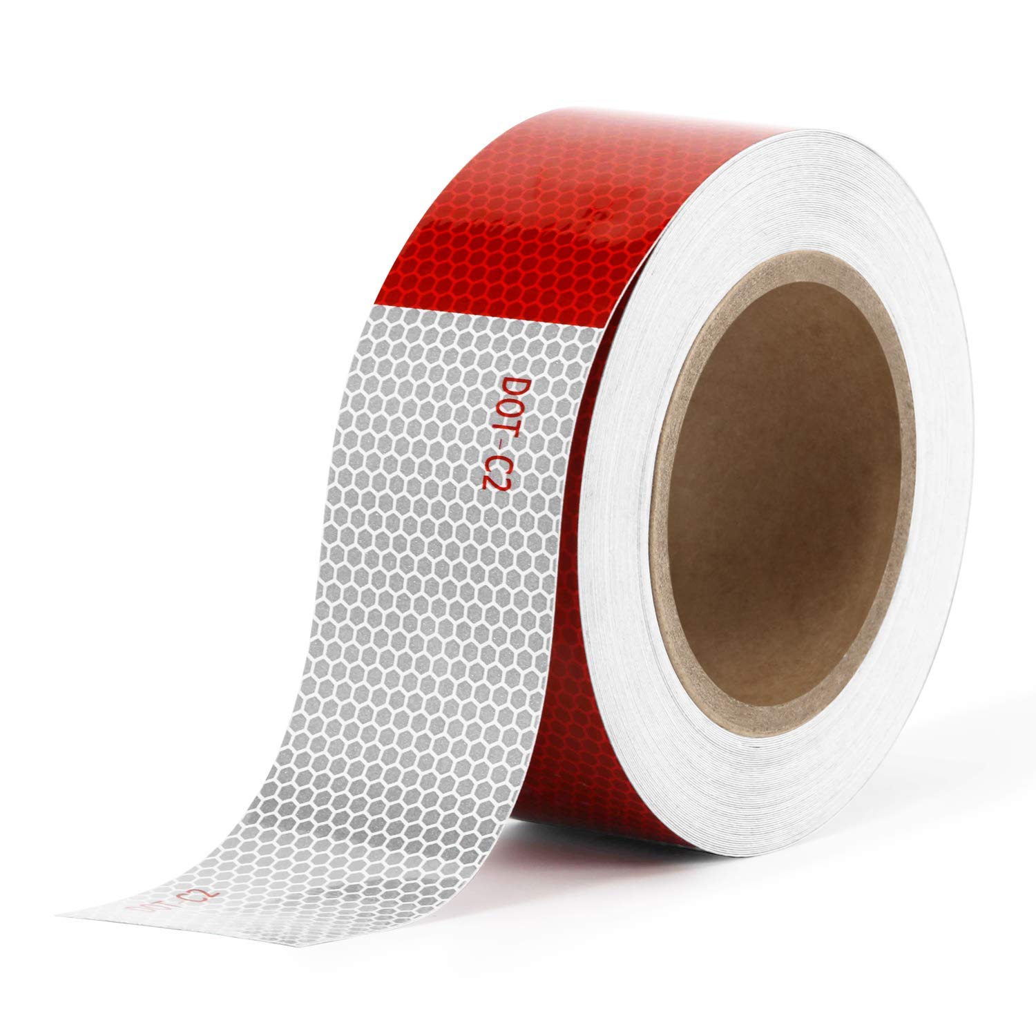 ANKZWEE Reflective Tape 2 inches x 30ft Reflective Safety, DOT C2 Red White Waterproof Reflector Tape for Trailers, RV, Camper, Boat