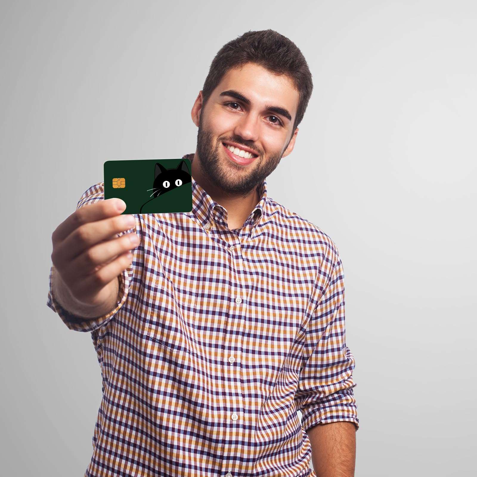 LKMUPNR 2 Set Debit Card Skin,1 Set with 4 Stickers,Credit Card Skin,Cat Decor,Medicare Card Protector Sleeve,Social Security Card Protector,Anime Credit Card Skin (01) 4