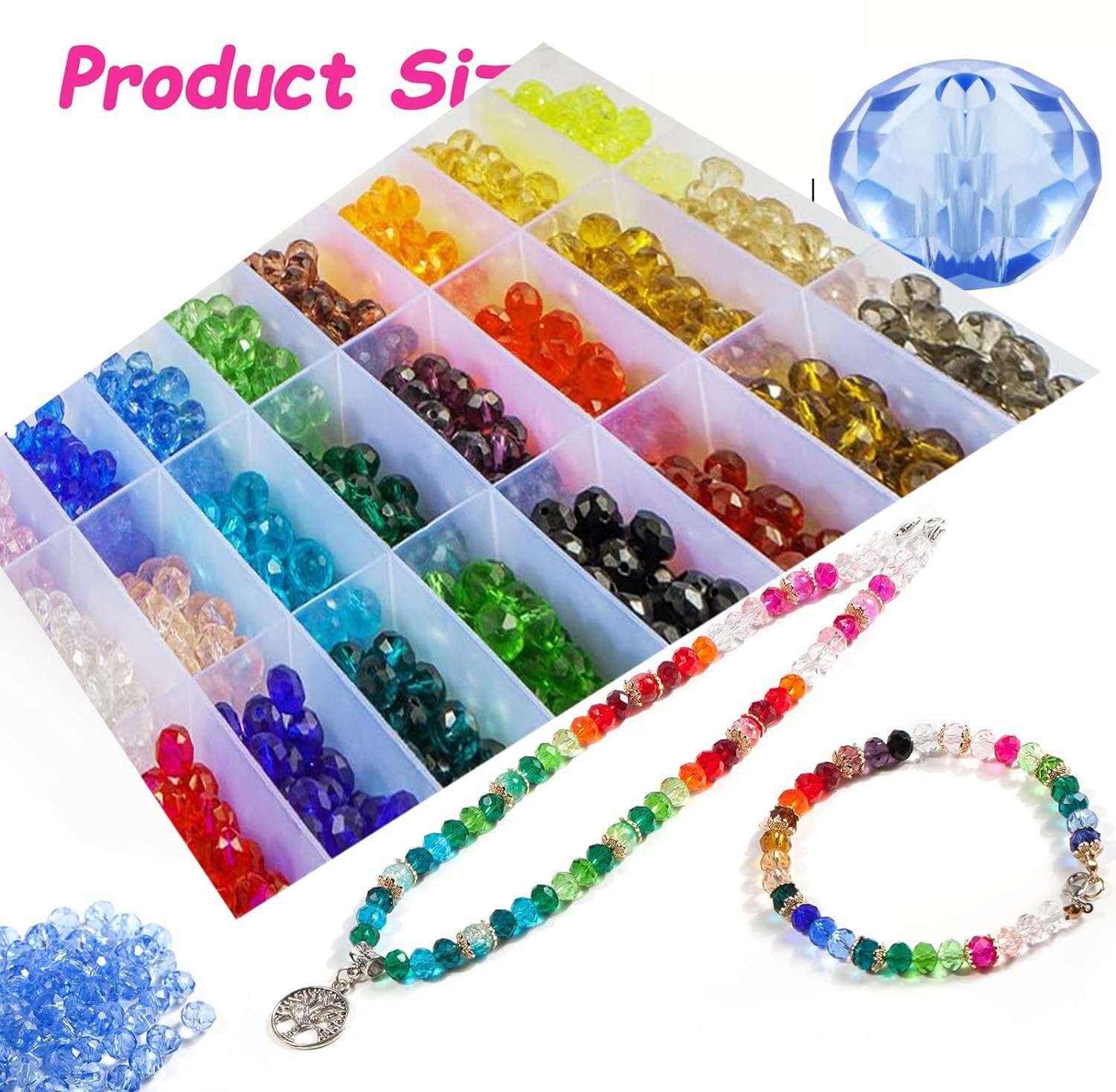 Diy Crafts 17057 2mm 3mm 4mm 6mm 8mm Rondelle Austria Faceted Crystal Beads Glass Beads Round Loose Spacer Beads for Jewelry Making, 3mm 145 Piece 5