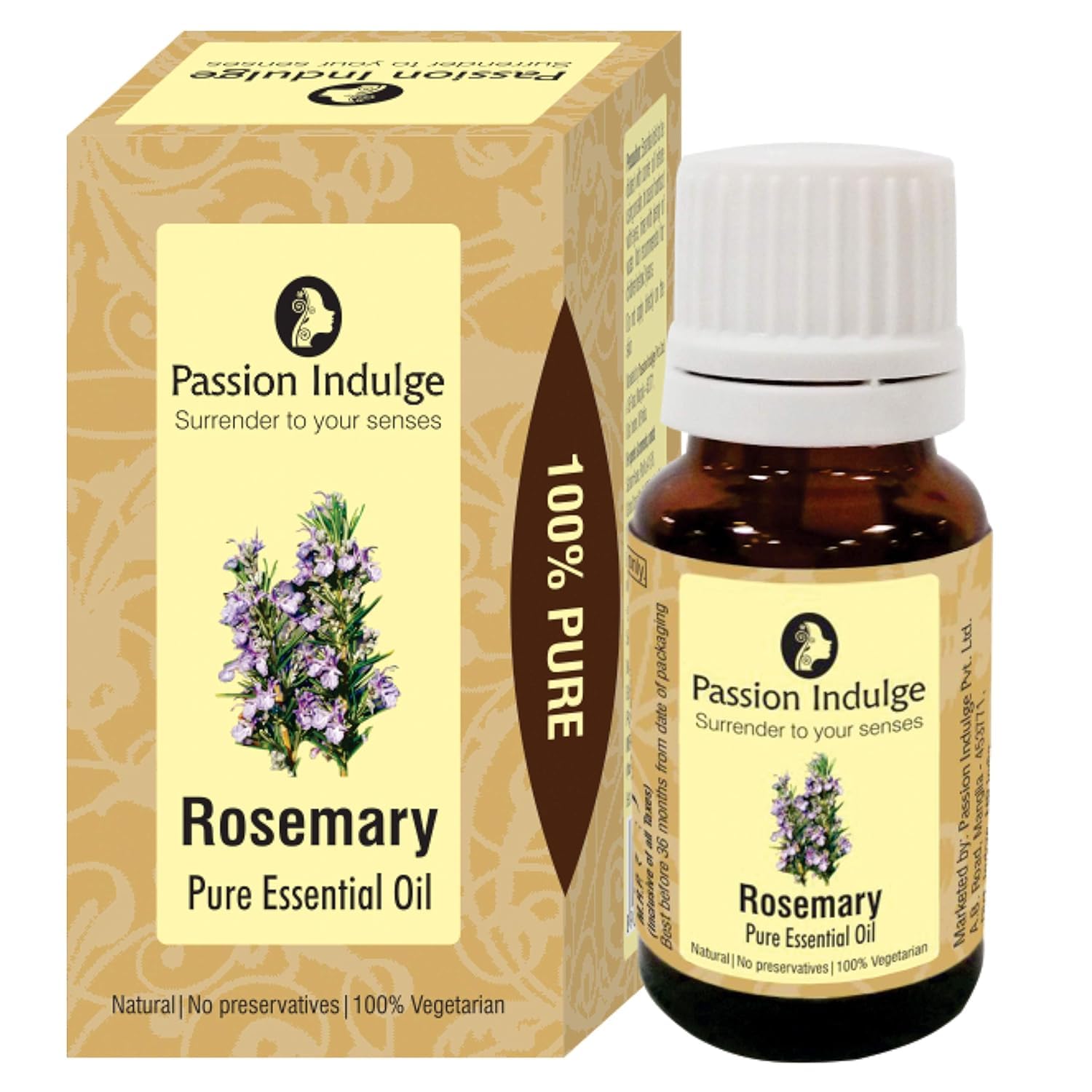 Passion Indulge Pure Rosemary Essential Oil for Hair Growth, Skin and Aromatherapy | Natural Multipurpose Essential Oil - 10 ml 1