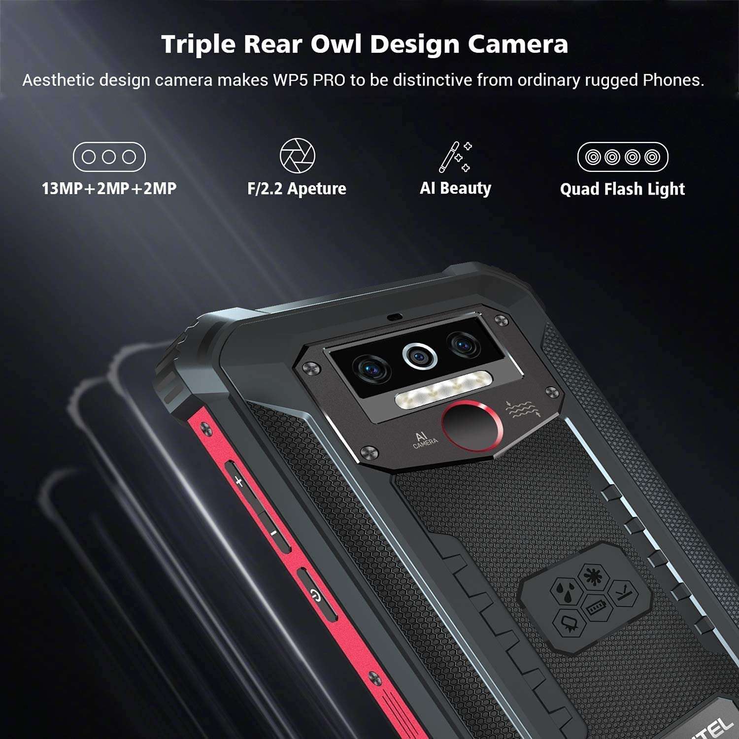 OUKITEL WP5 Pro Rugged Cell Phone, 4GB+64GB Unlocked Smartphone, 8000mAh Battery IP68 Waterproof Rugged Smartphone, Android 10.0 4G LTE Dual-SIM 5.5inches Face ID Fingerprint 6