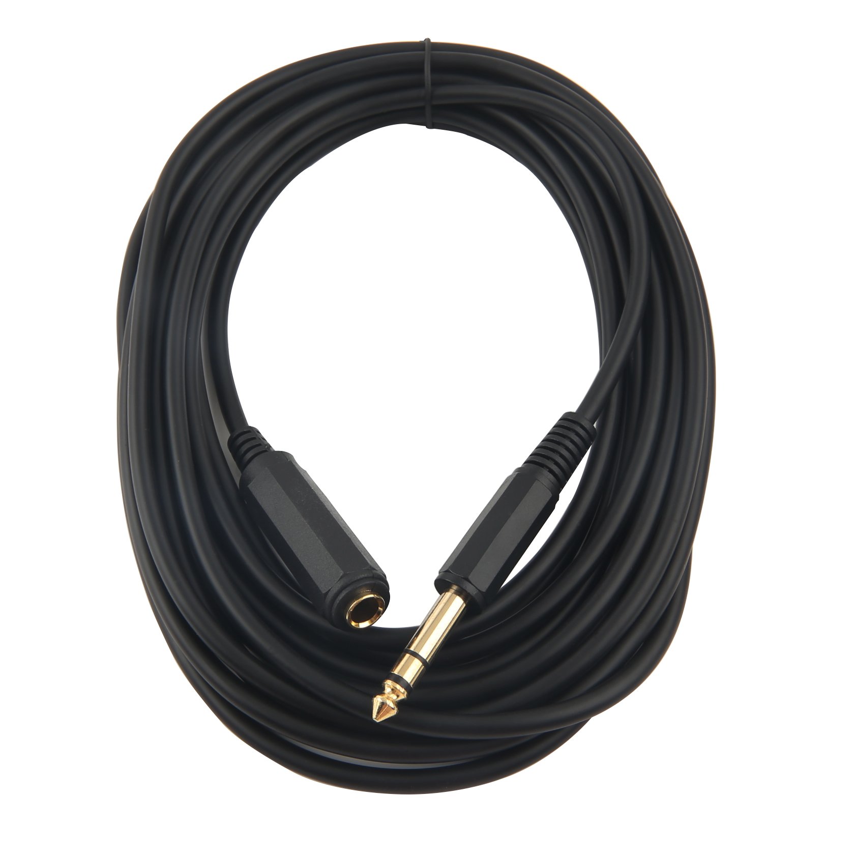 Devinal 6.35mm 1/4" inch Stereo Plug Male to 1/4 Female Stereo Headphone Guitar Extension Cable Cord, Gold Plated Audio Cable Stereo Extender, 20 feet (6 M) 6