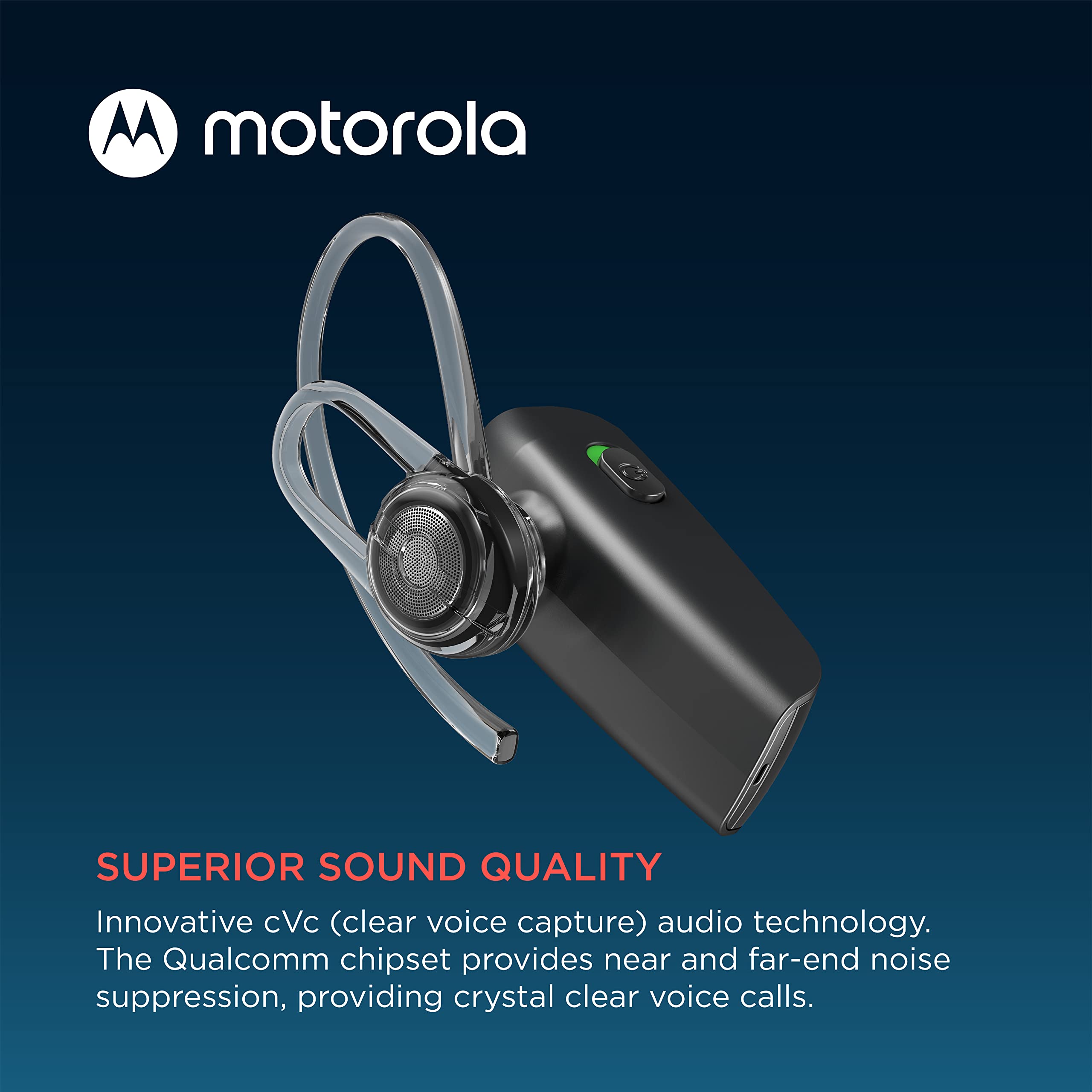 Motorola Sound HK385 Bluetooth Headset in-Ear Mono Bluetooth Earpiece with CVC Touch Control for Calls - IPX4 Sweat Resistant, Smart Touch/Voice Control, Noise Suppression Wireless Earpiece - Black 4