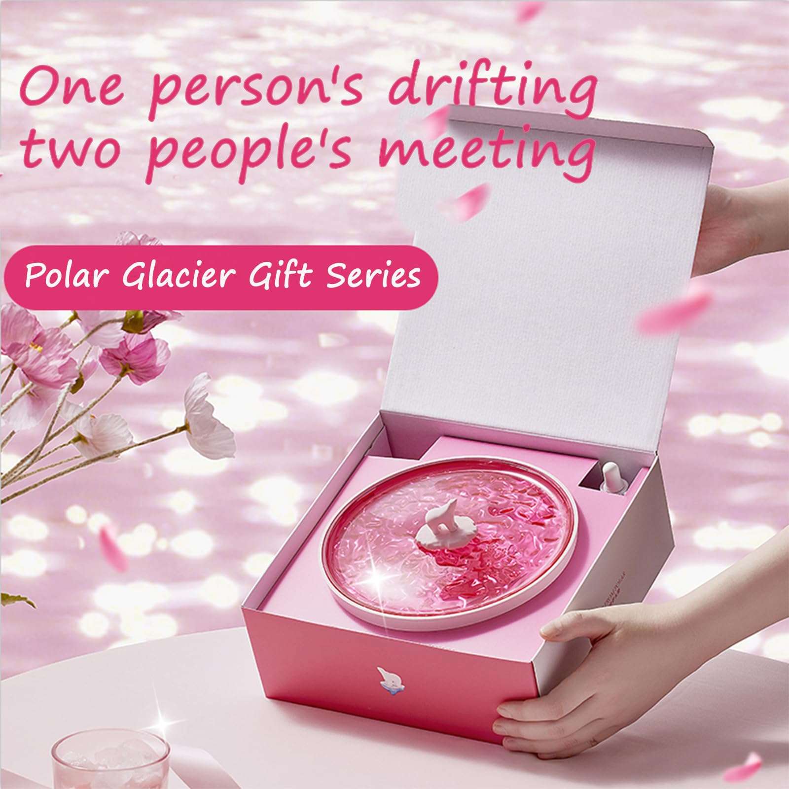 Waves Vinyl Bluetooth Speaker, Aqua Vinyl Waves Mini Speaker with Aroma Diffuser, Record Player Bluetooth Speaker with Lights for Bedroom, Party (Pink) 3