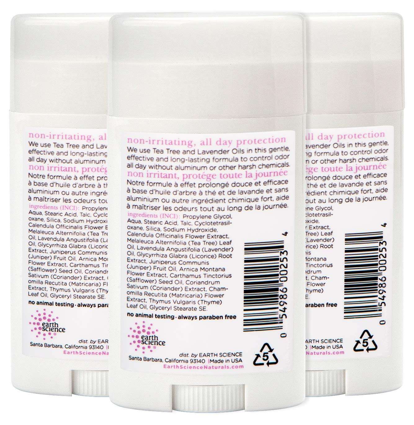 EARTH SCIENCE - Aluminum-Free Natural Lavender and Tea Tree Deodorant (3pk, 2.45 oz.) 2