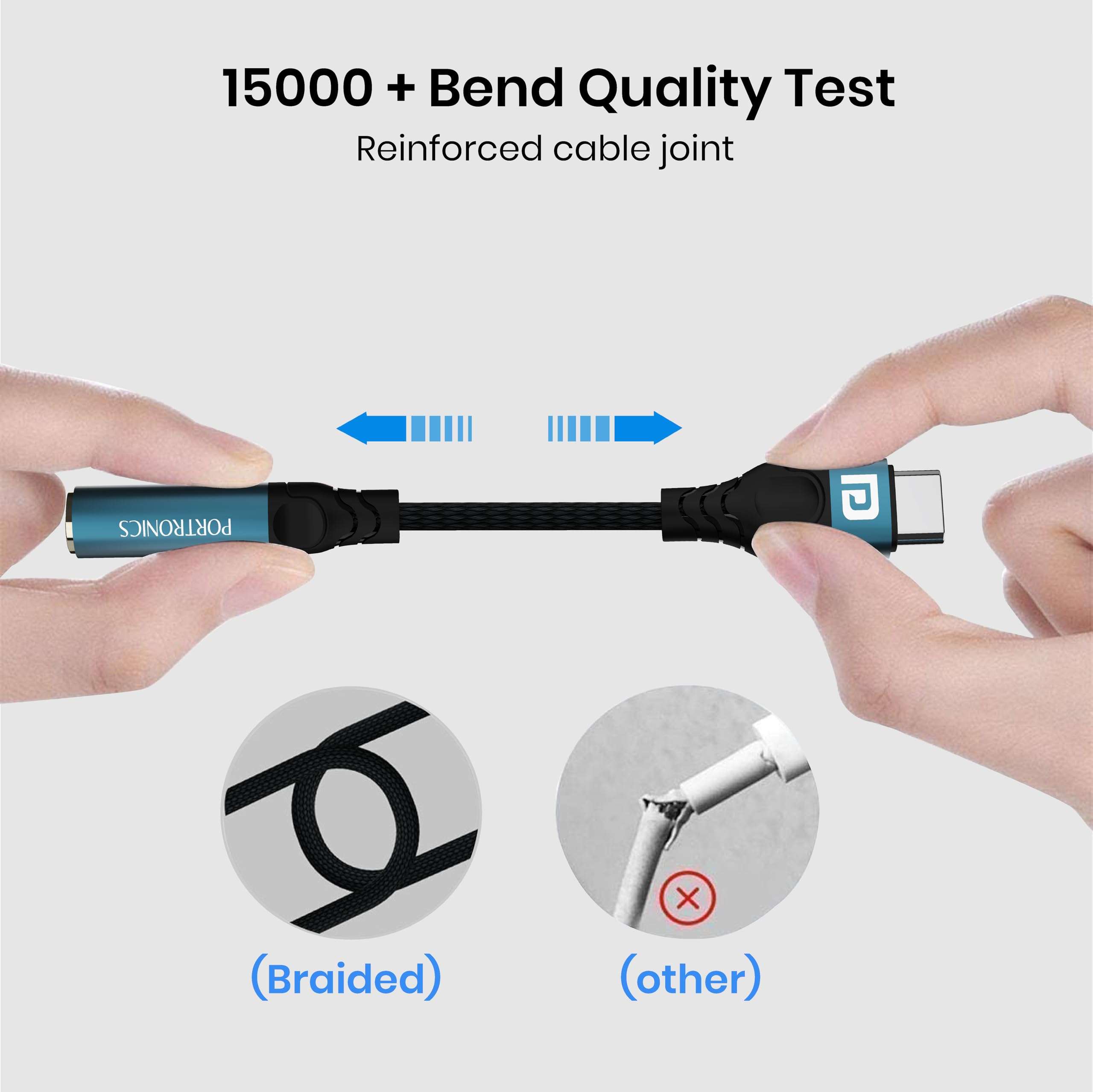 Portronics iKonnect C Pro Type C to 3.5 mm Audio Jack Connector with DAC Headphone Converter Adapter Compatible with iPhone 15 Pro Max/15 Pro/15 Plus, Galaxy S23/S22/S21/S208 & Other Type C Phones 2