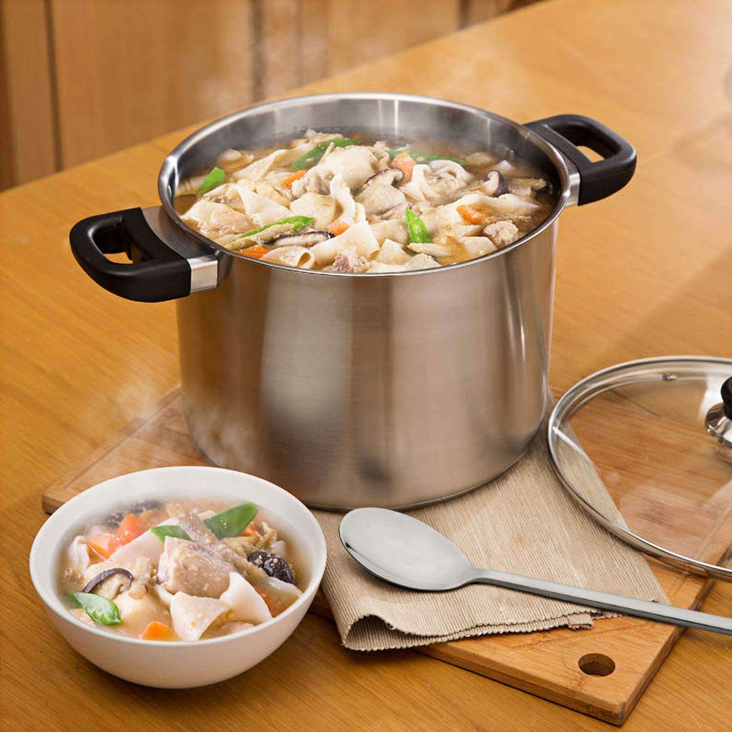 Mockery Stainless Steel Soup Spoons Round Dinner Spoon Table Spoon Meal Spoon 8.26 Inch Long Handle Smooth Round Head Excellent Anti-Stick Round Soup Scoop Tablespoon Tableware Silverware (Pack of 6) 6