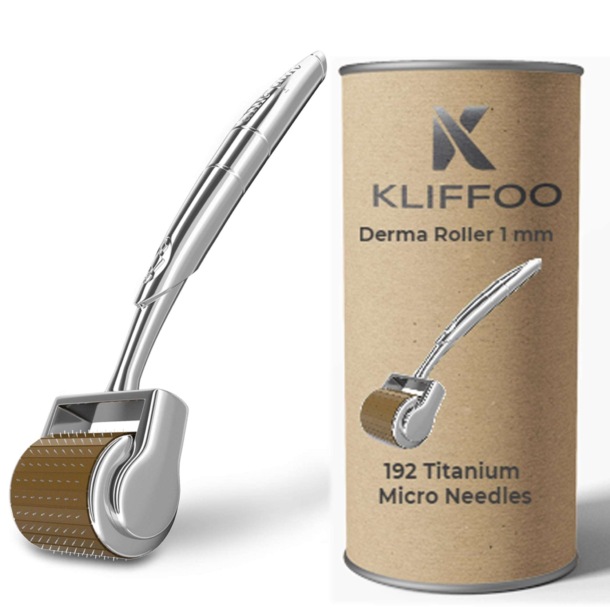 Kliffoo Derma Roller 1mm for Women And Men With Case For Face,Scalp Hair & Beard Regrowth,Treats Acne, Scar, Stretchmarks,Wrinkles -Safe & effective to use -Titanium Micro Needles Derma Roller 1