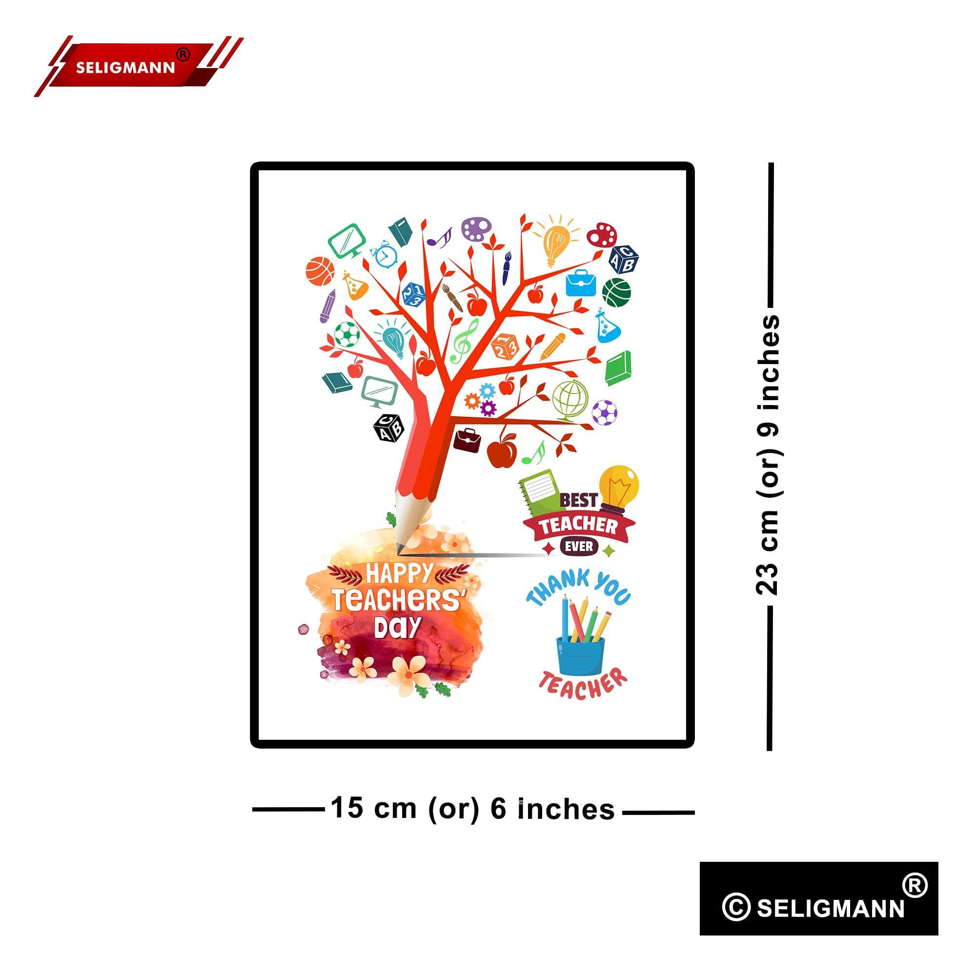 SELIGMANN® Fantastic Teachers day Greeting cards – Best Teacher of my life – Thank You for being a Wonderful Teacher Greeting card (Pack of 9) 3