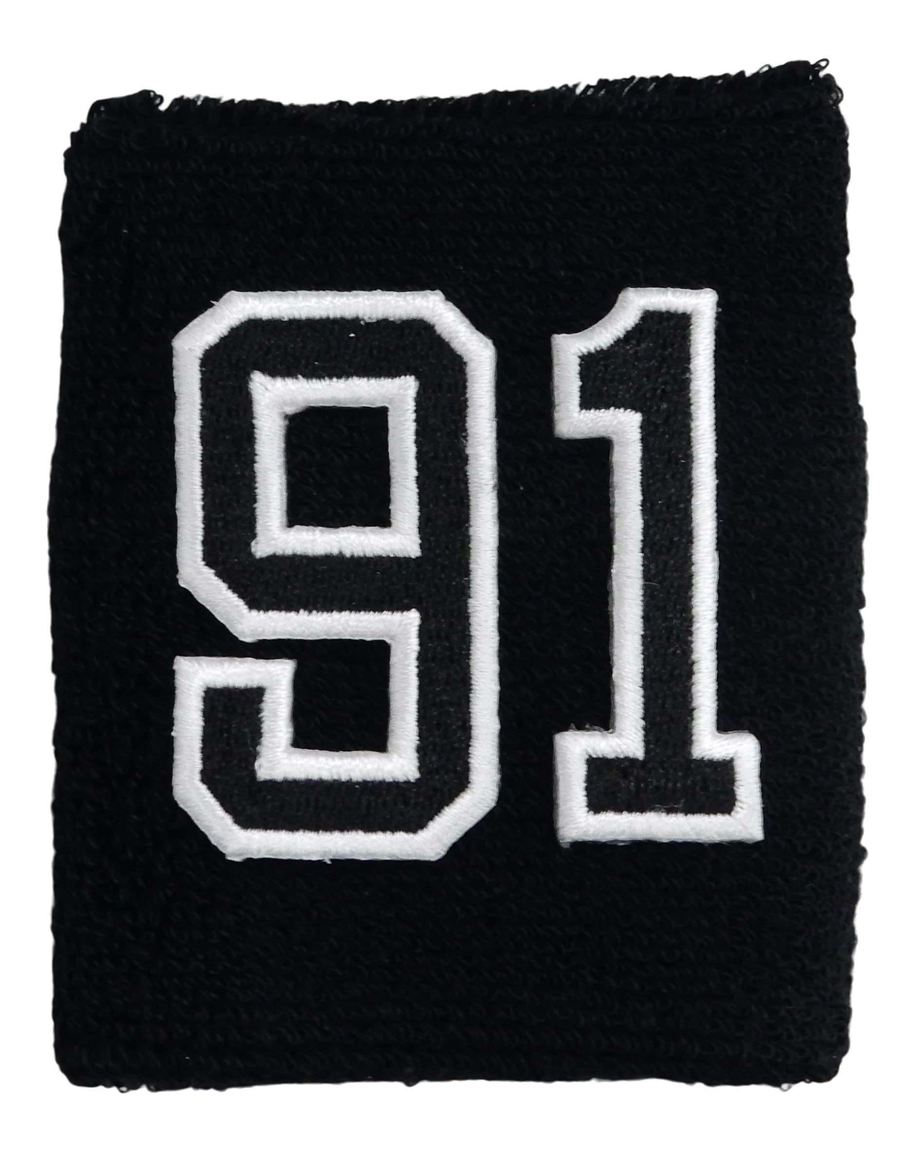 Sports Farm - Custom Jersey Number Sports Wristband 3.5" (Black) 1