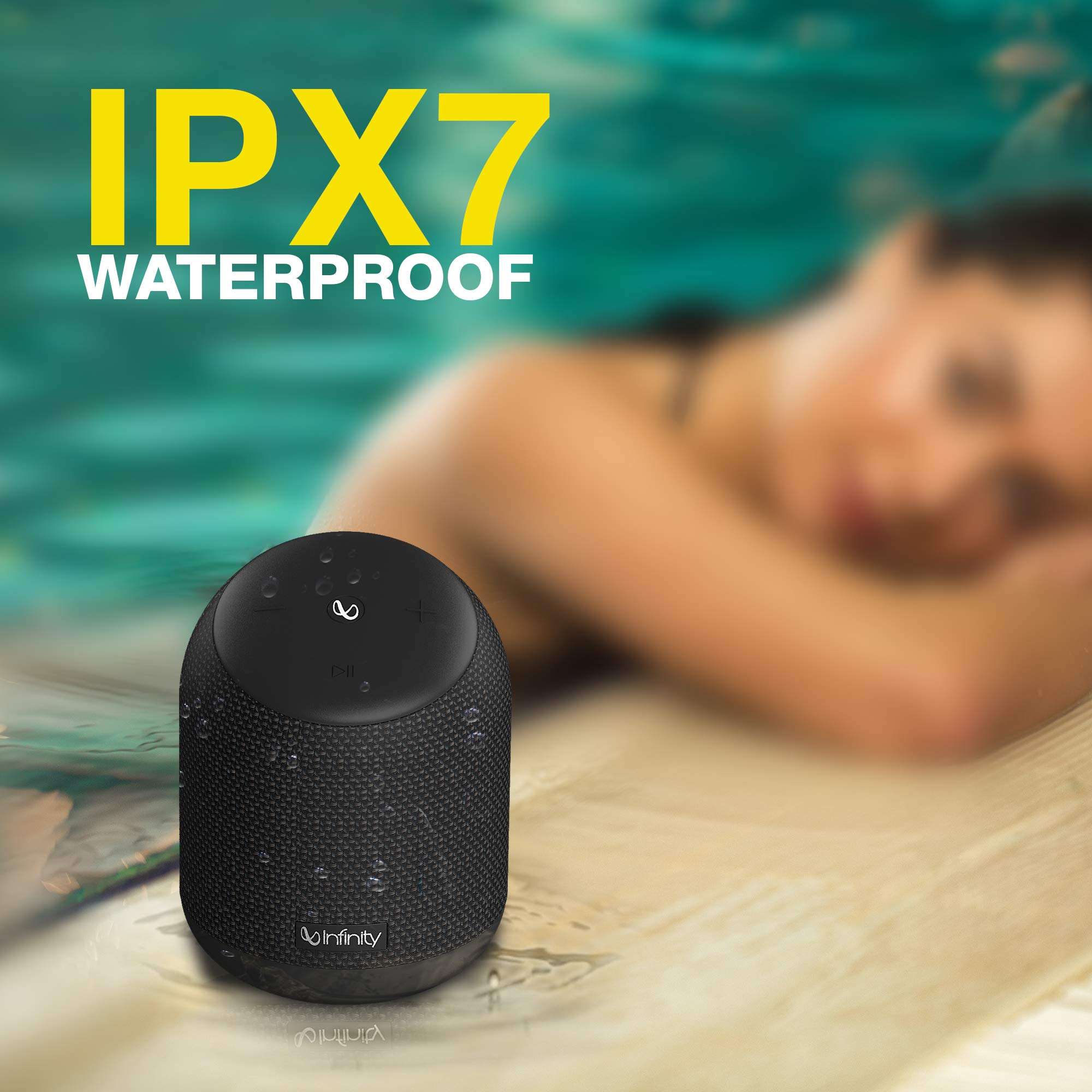 Infinity by Harman Fuze 200 Dual EQ Deep Bass 15W Portable Waterproof Wireless Speaker (Charcoal Black) 5