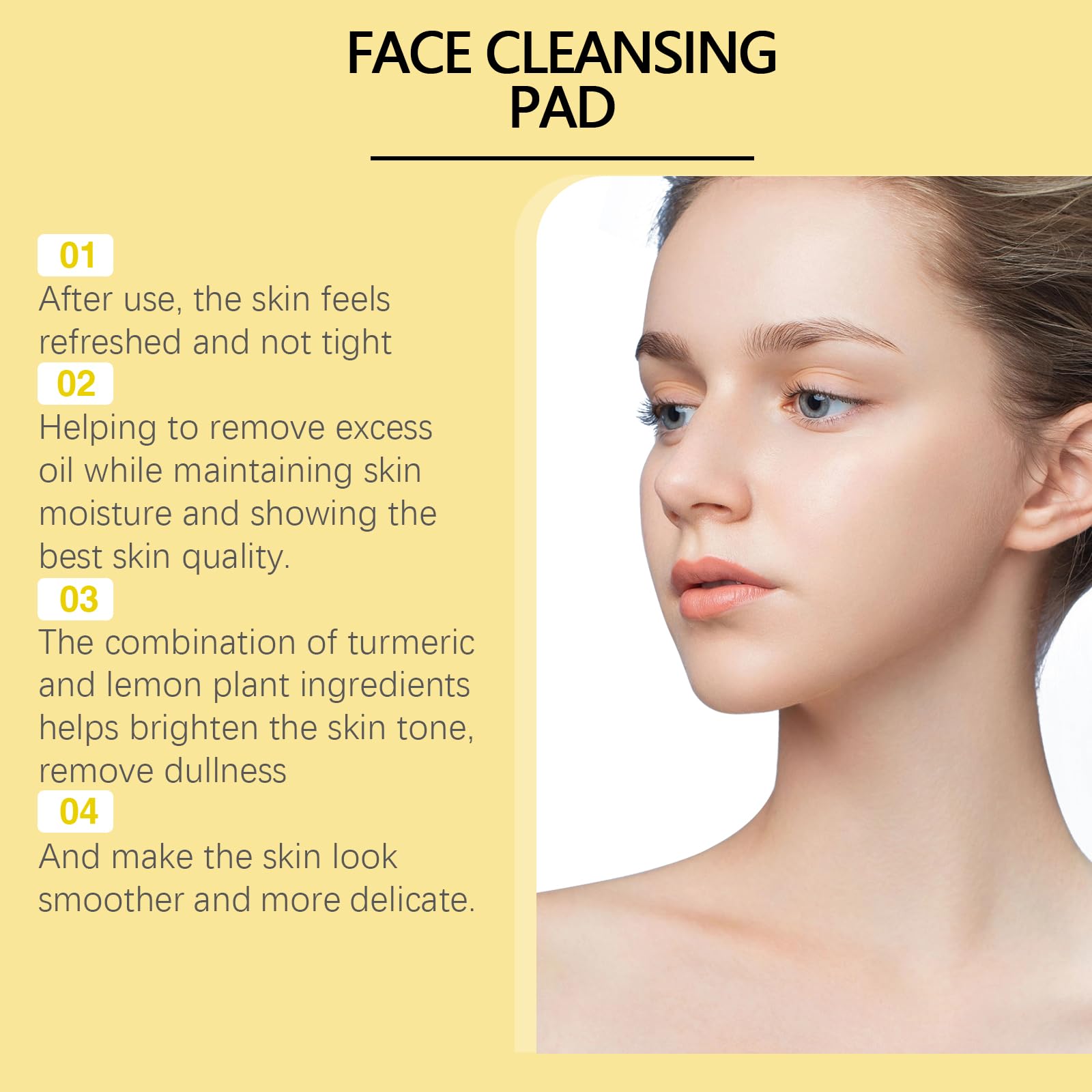 HOYGI Kojic Acid and Turmeric Cleansing Pads for Face Cleansing and Exfoliation, Turmeric Face Scrub Pads, 30 Pcs/Box 5