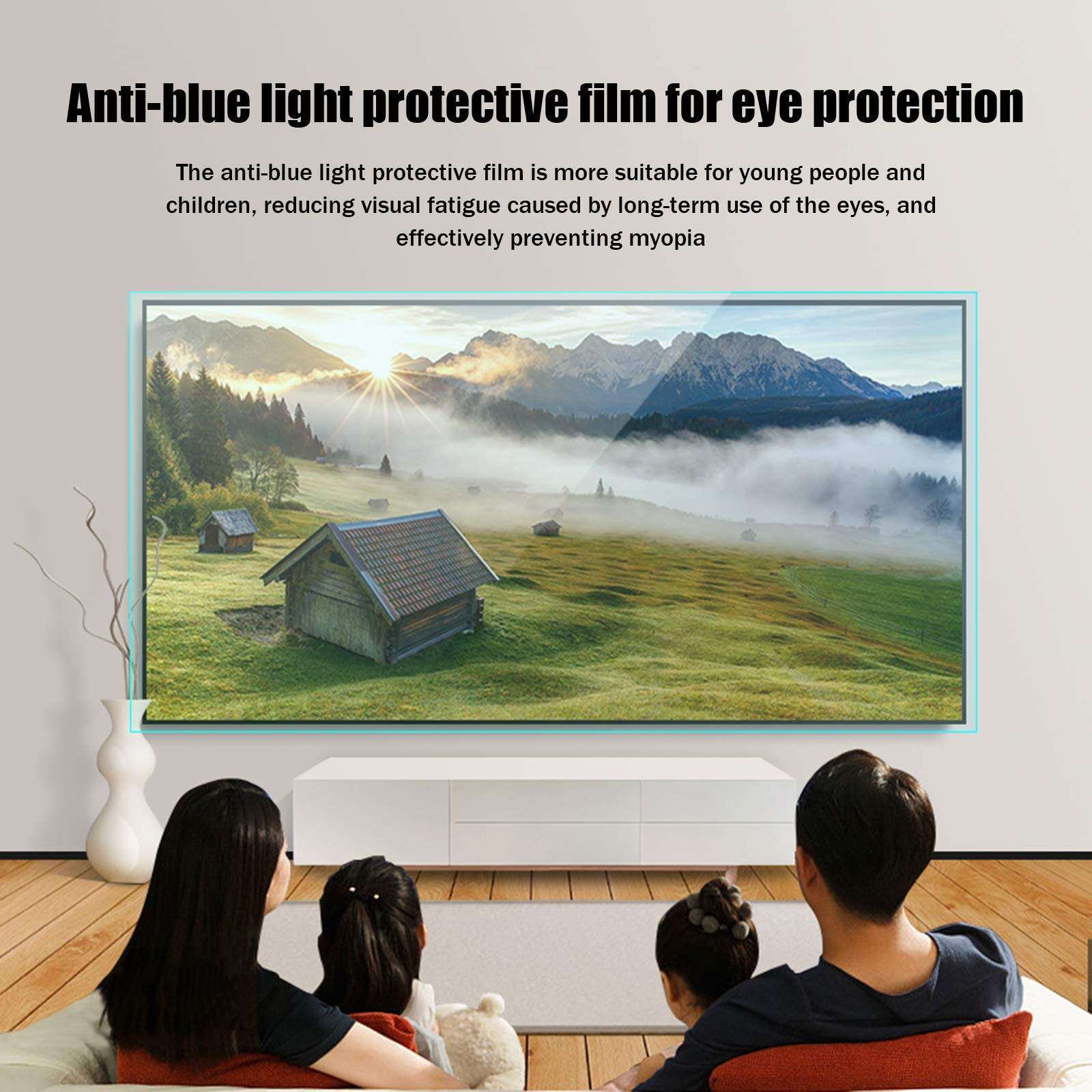 Anti-Glare TV Screen Protector, Eye Protection Blue Light Filter Film Relieve Eye Strain and Sleep Better - 23 Size, Accept Customization,32 in 698 x 392mm 4